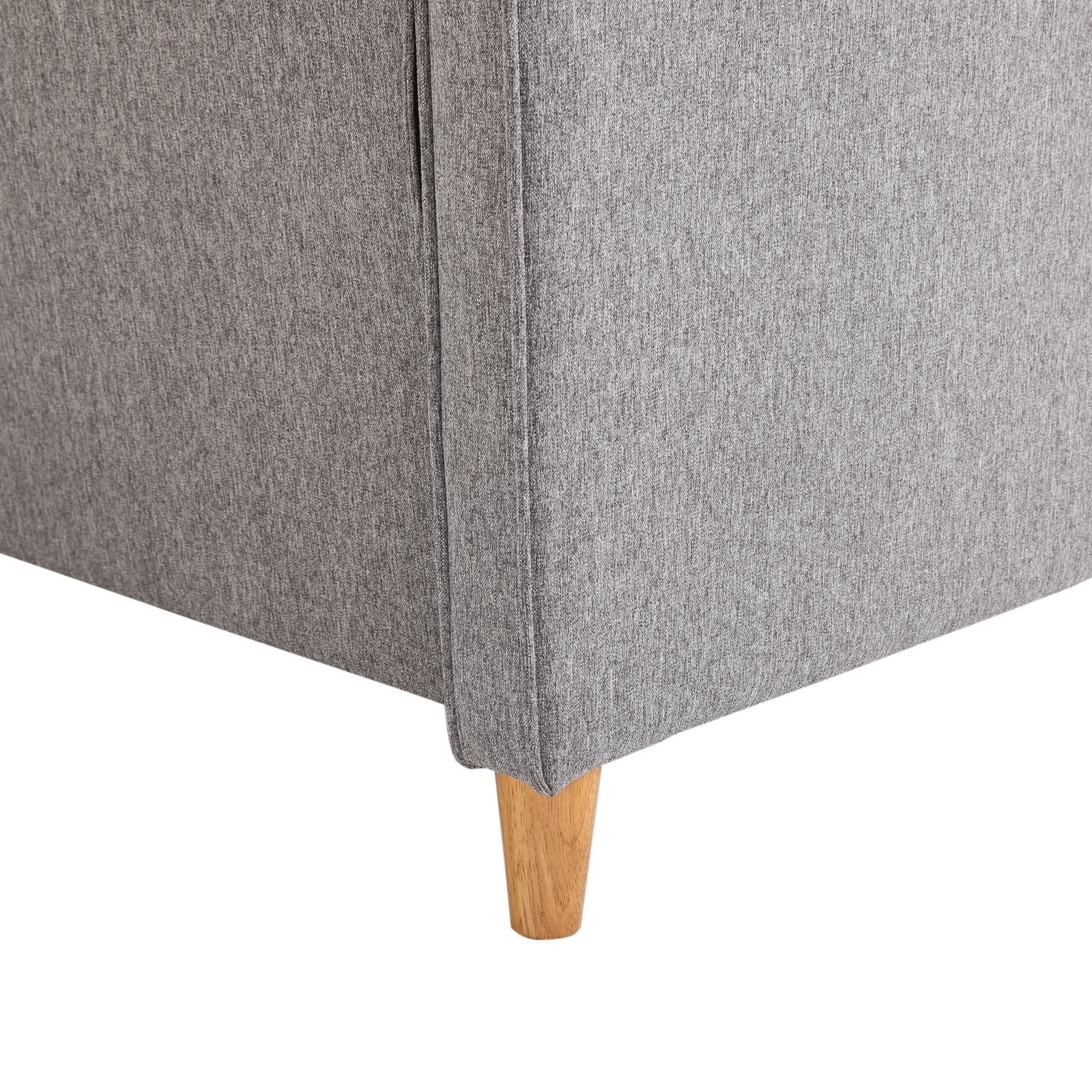 Divano 2 Posti 65x141x78 cm in Legno e Tessuto Lino  Grigio