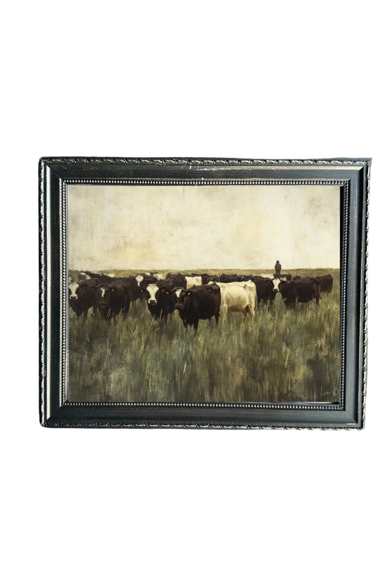 Grazing Cows | French Country Black Framed Art