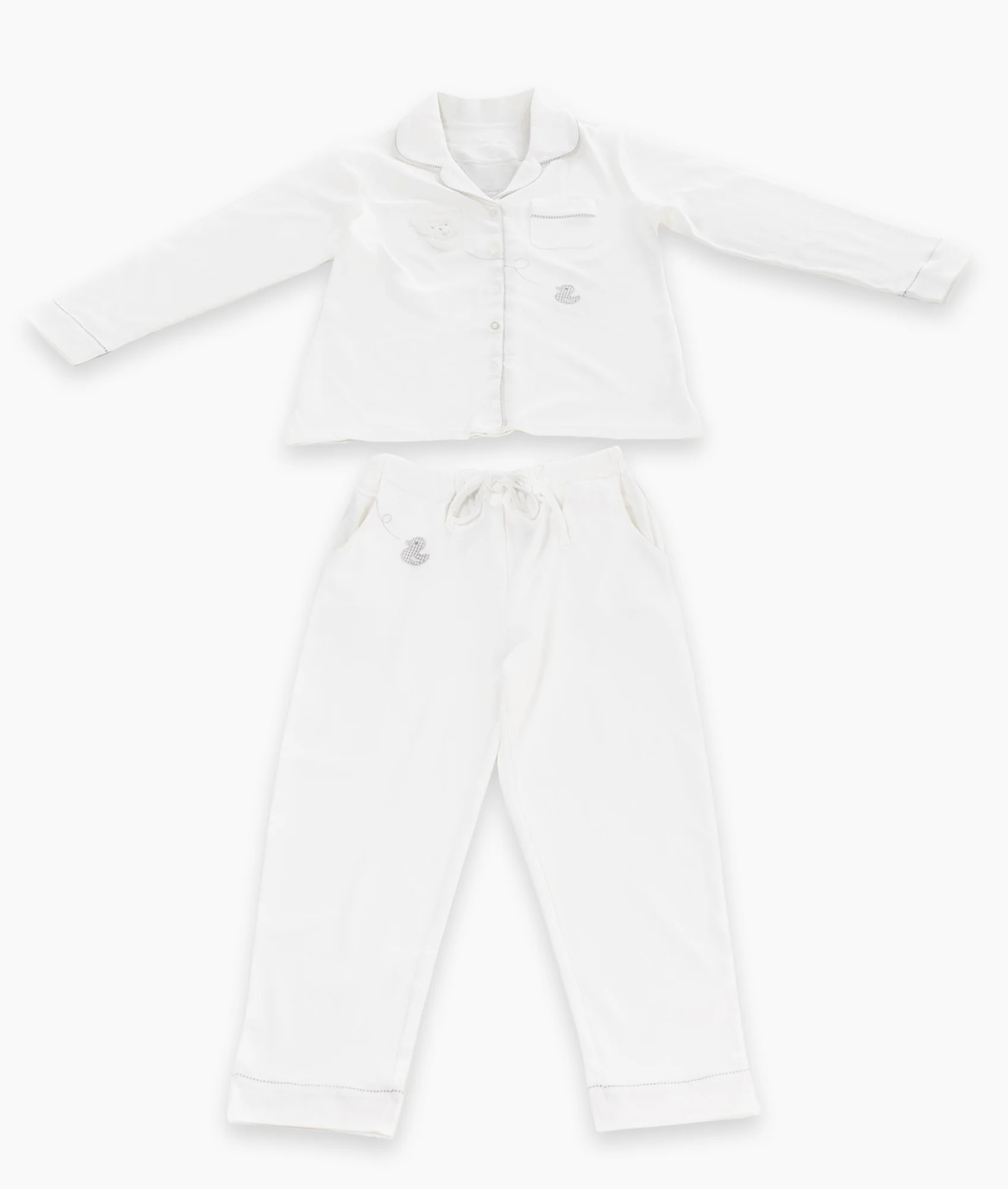Maternity & Nursing Pyjama Set | White & Grey
