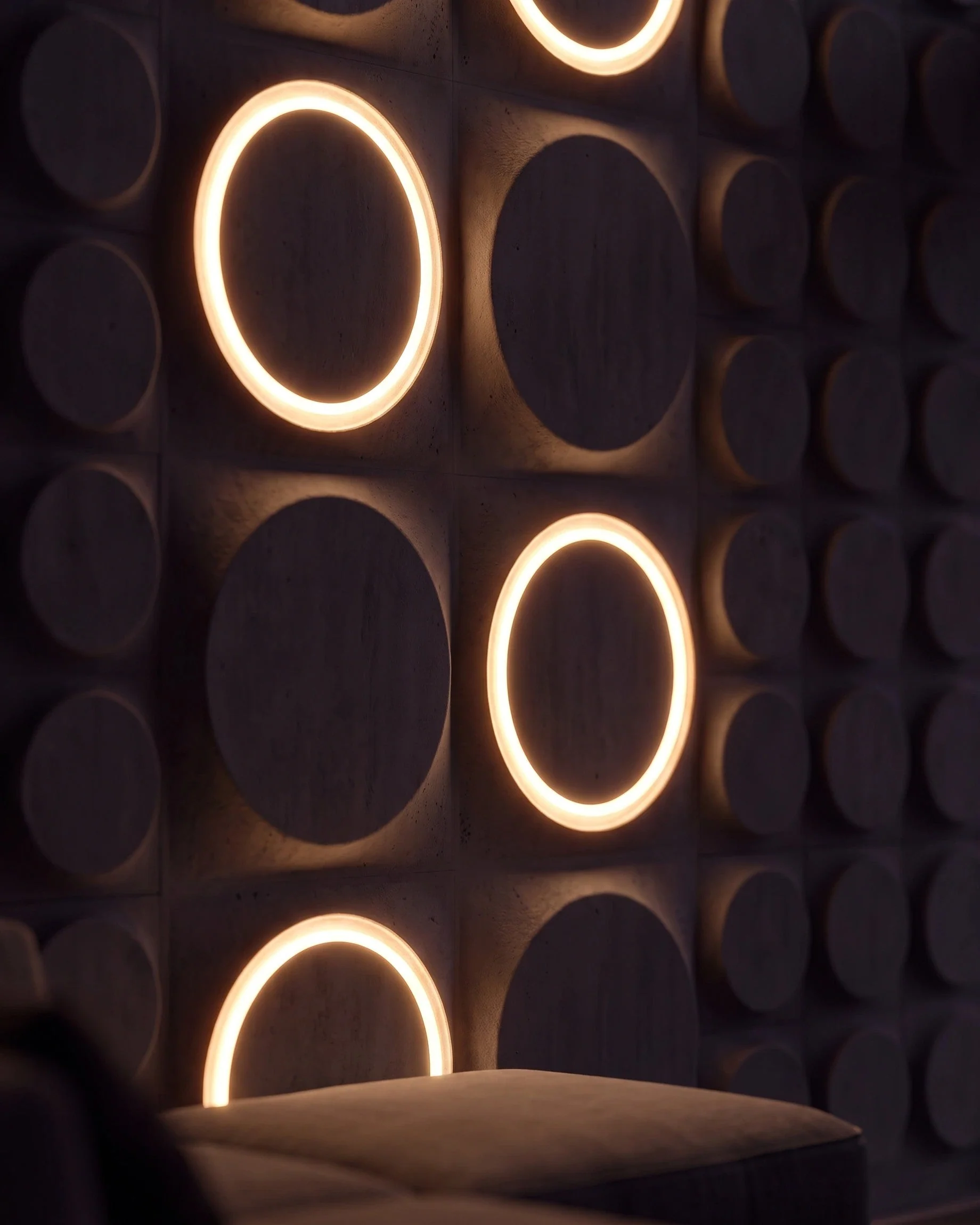 GYPSUM 3D WALL PANEL | COSMIC 0012 + LED LARGE