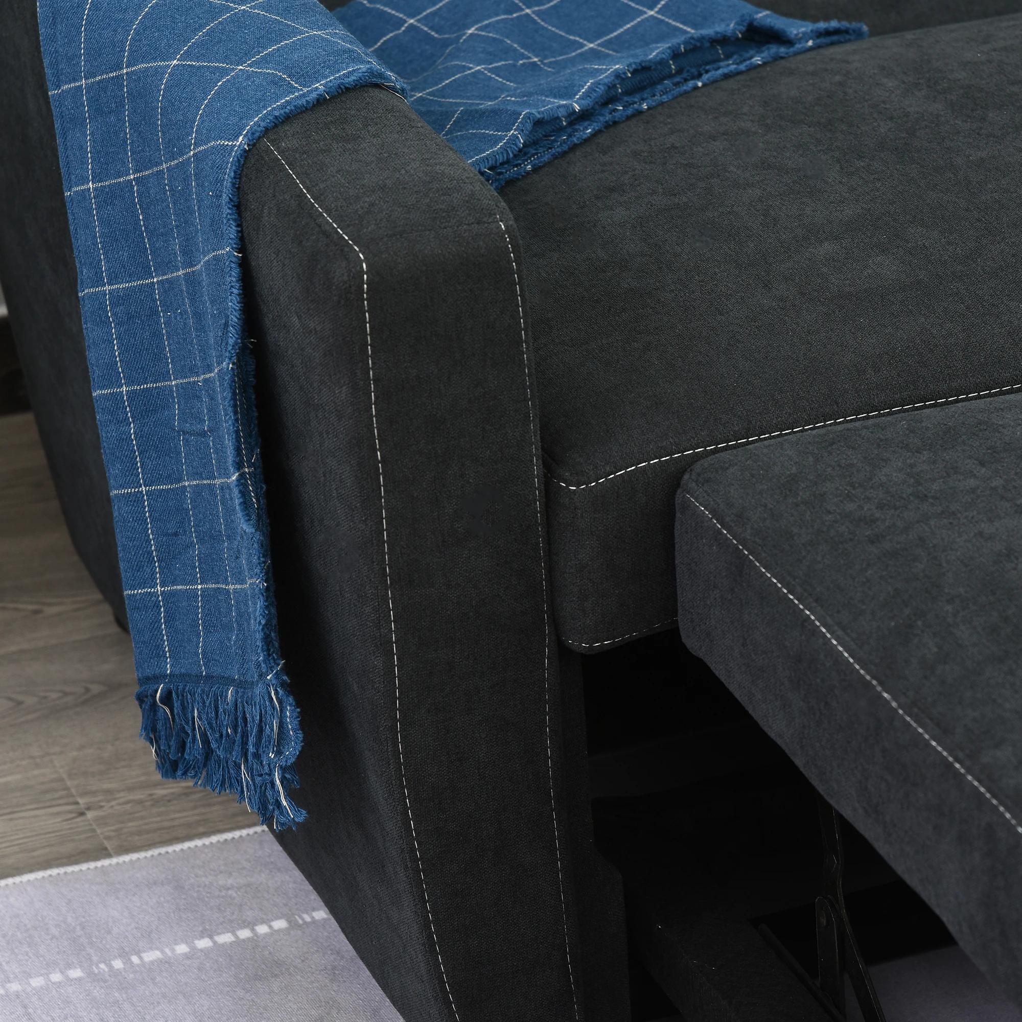 HOMCOM slaapbank, opklapbare bank, 2-zits stoffen bank, slaapbank, bank met slaapfunctie, bankstel, verstelbare hoek 148 x 82 x 89 cm