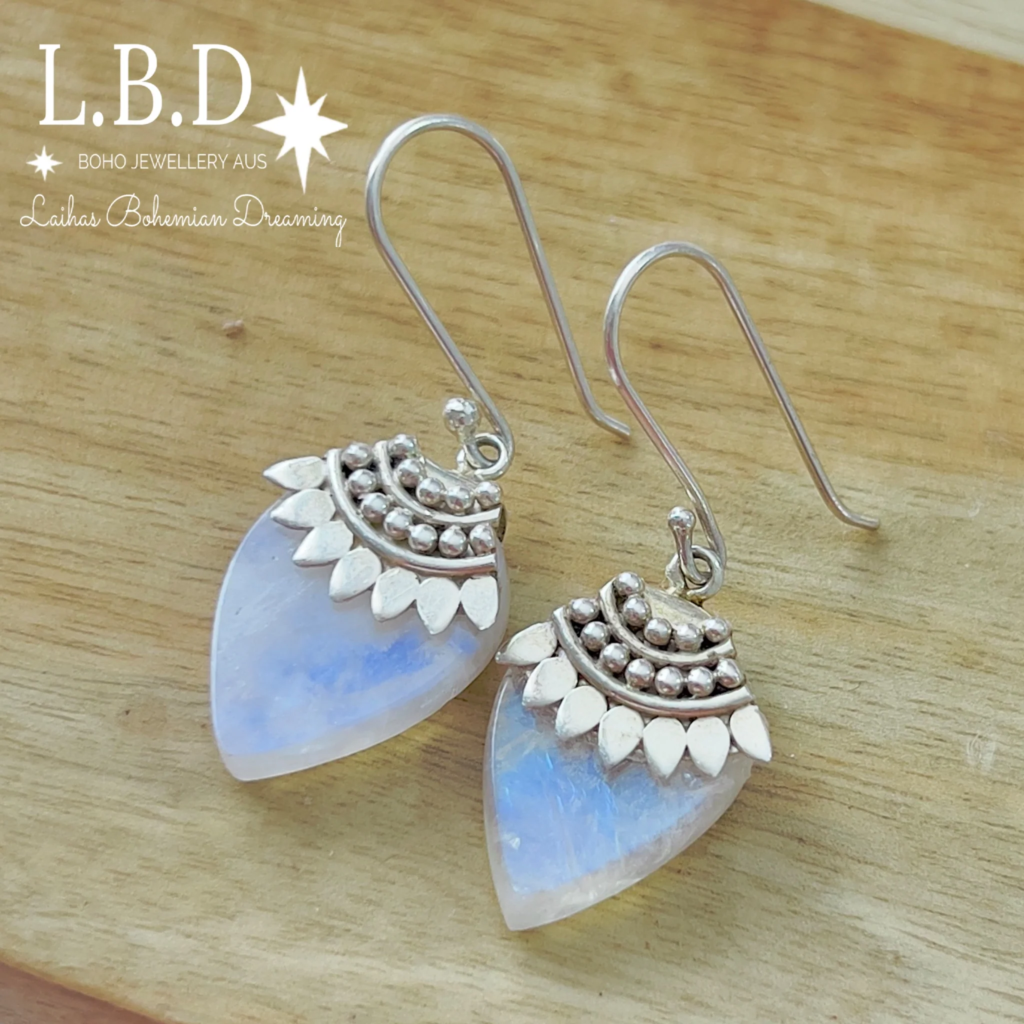 Laihas Harmonious Boho Moonstone Earrings