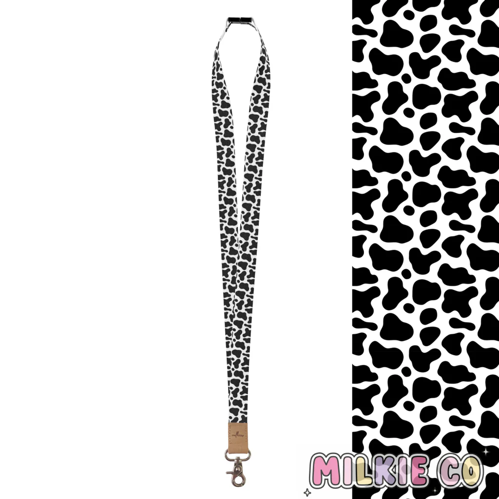 Cow Print Fabric Lanyard