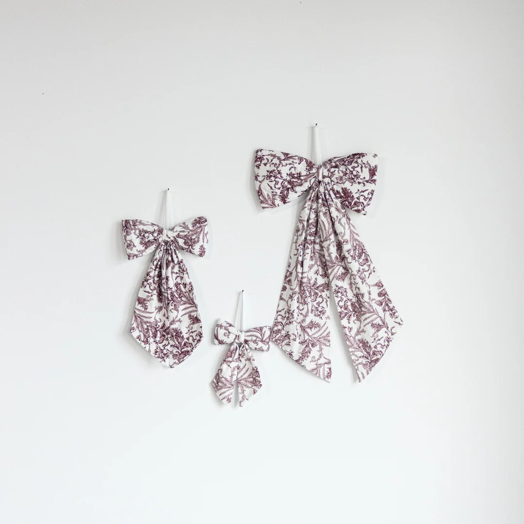 Star Toile Baby Burgundy Bows