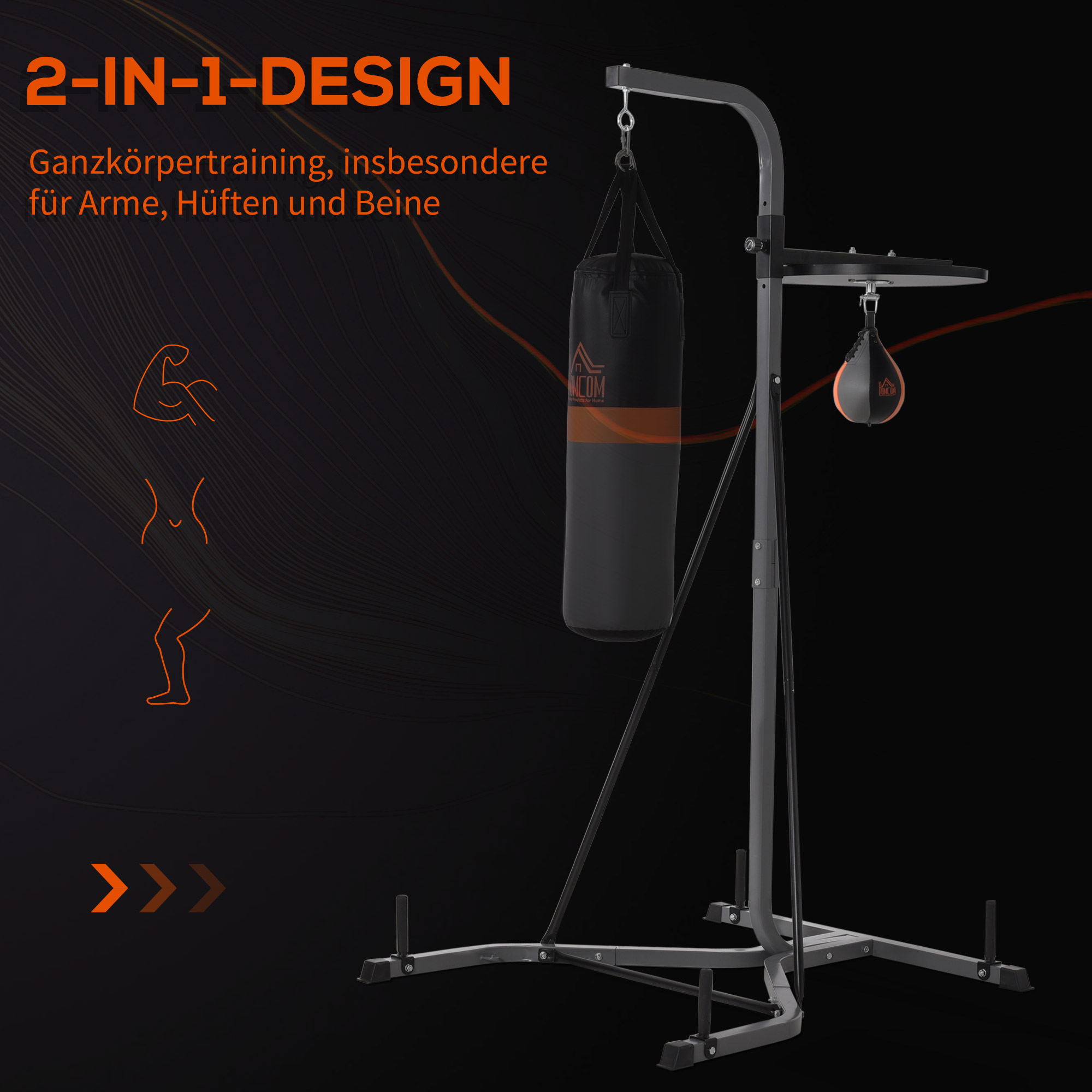 HOMCOM Bokszakhouder bokszakstandaard met boksbal