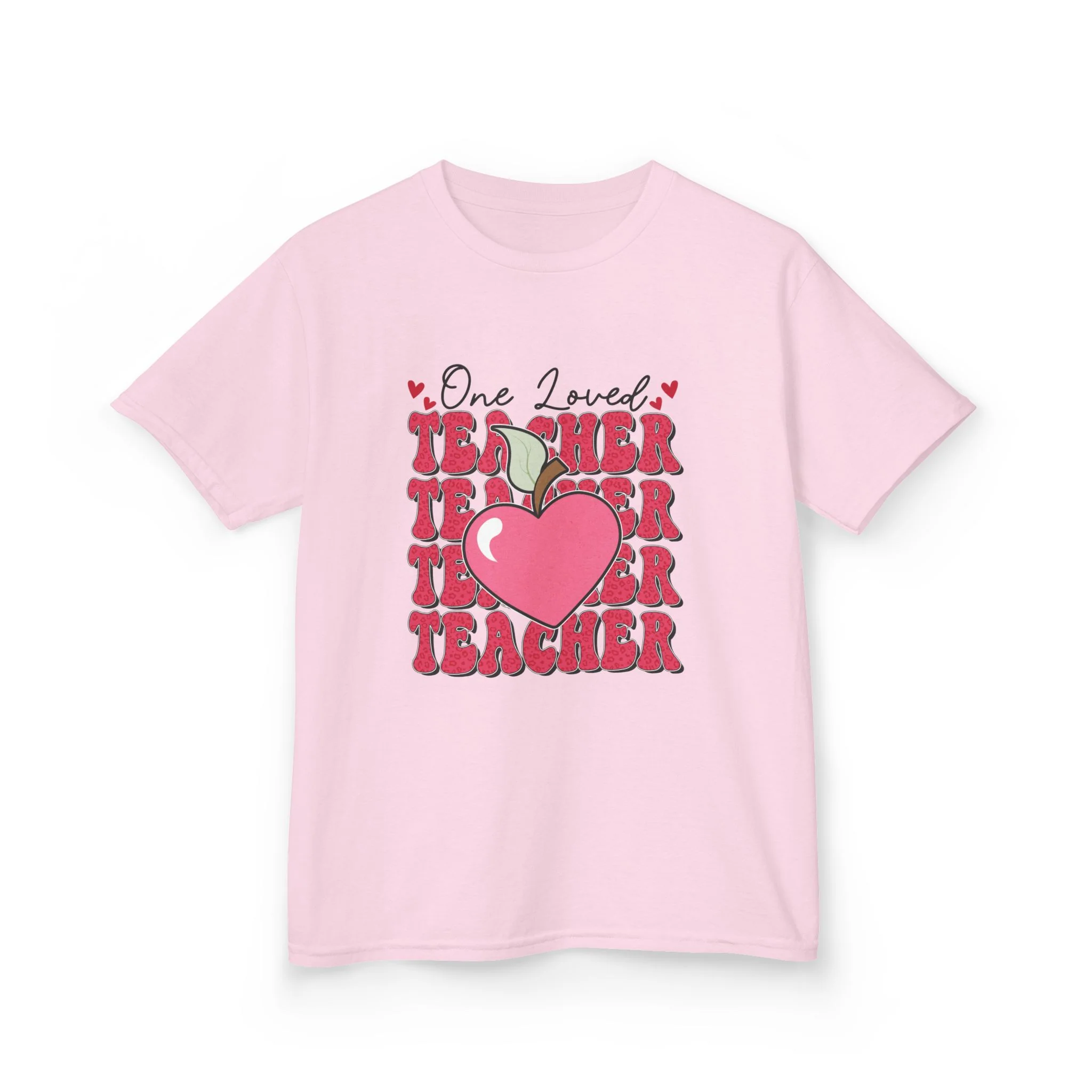 One Loved Teacher Kids Tee | Heart Apple Teacher Design