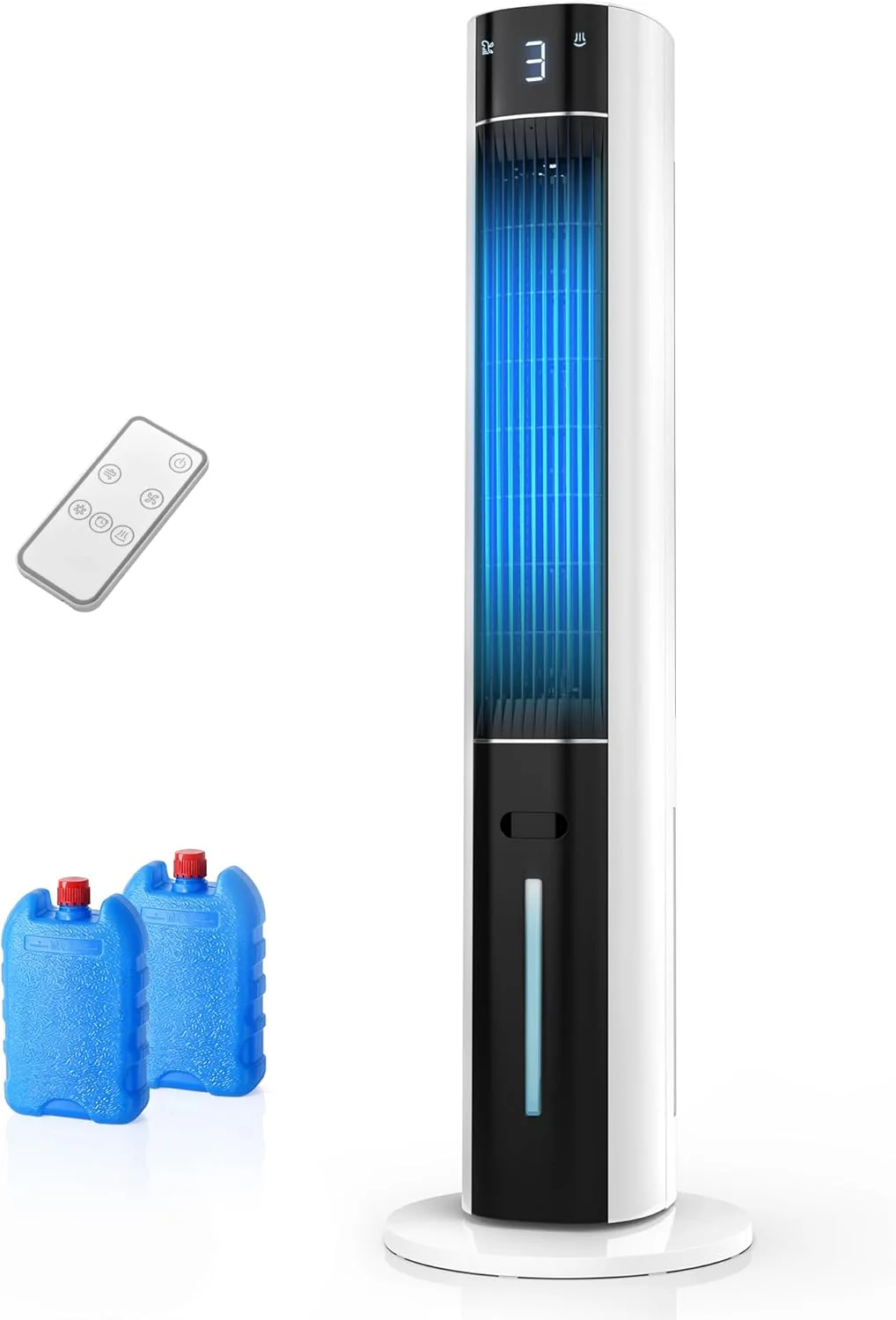 Toronyventilátor léghűtő vízhűtéssel - Mobil klímaberendezés elszívócső nélkül, ventilátor hűtéssel, halk, 3 üzemmód-12H időzítő-aroma-távirányító, szobába és lakásba