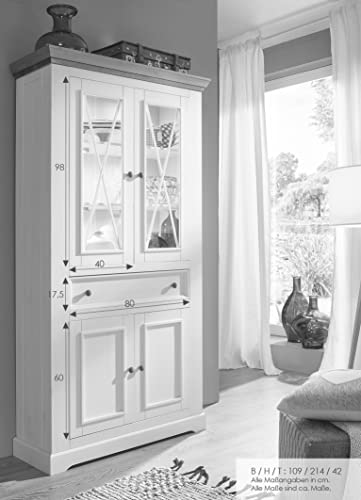 Woodroom Oslo   Armadietto per vetrina, in legno, grigio, 109 x 214 x 42 cm : Amazon.it: Casa e cucina