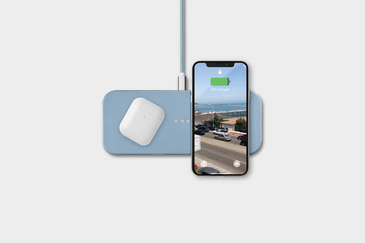 Dual Device Wireless Charger, Pacific Blue