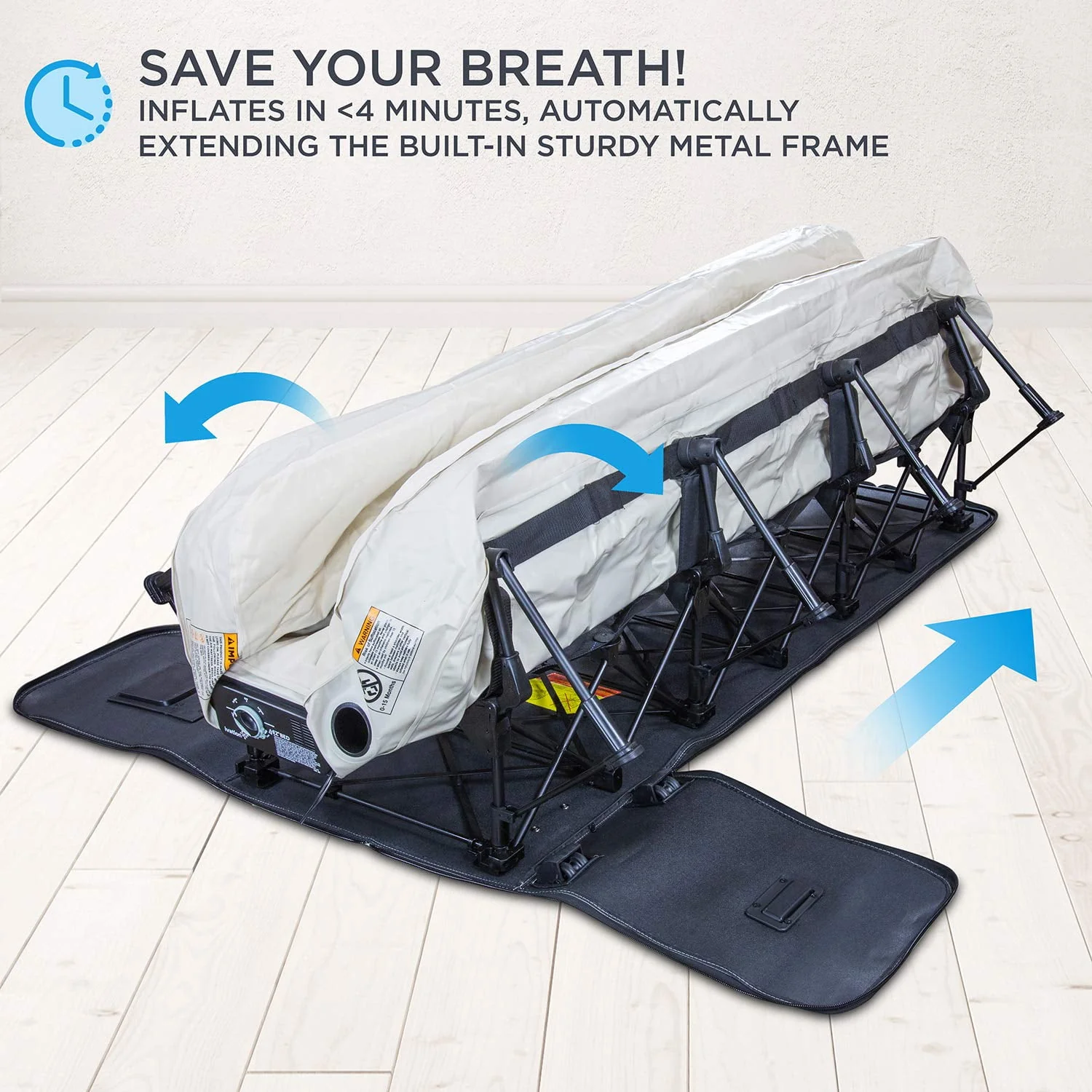 Ivation EZ-Bed Self Inflating Air Mattress Twin Air Mattress with Built In Pump & Case