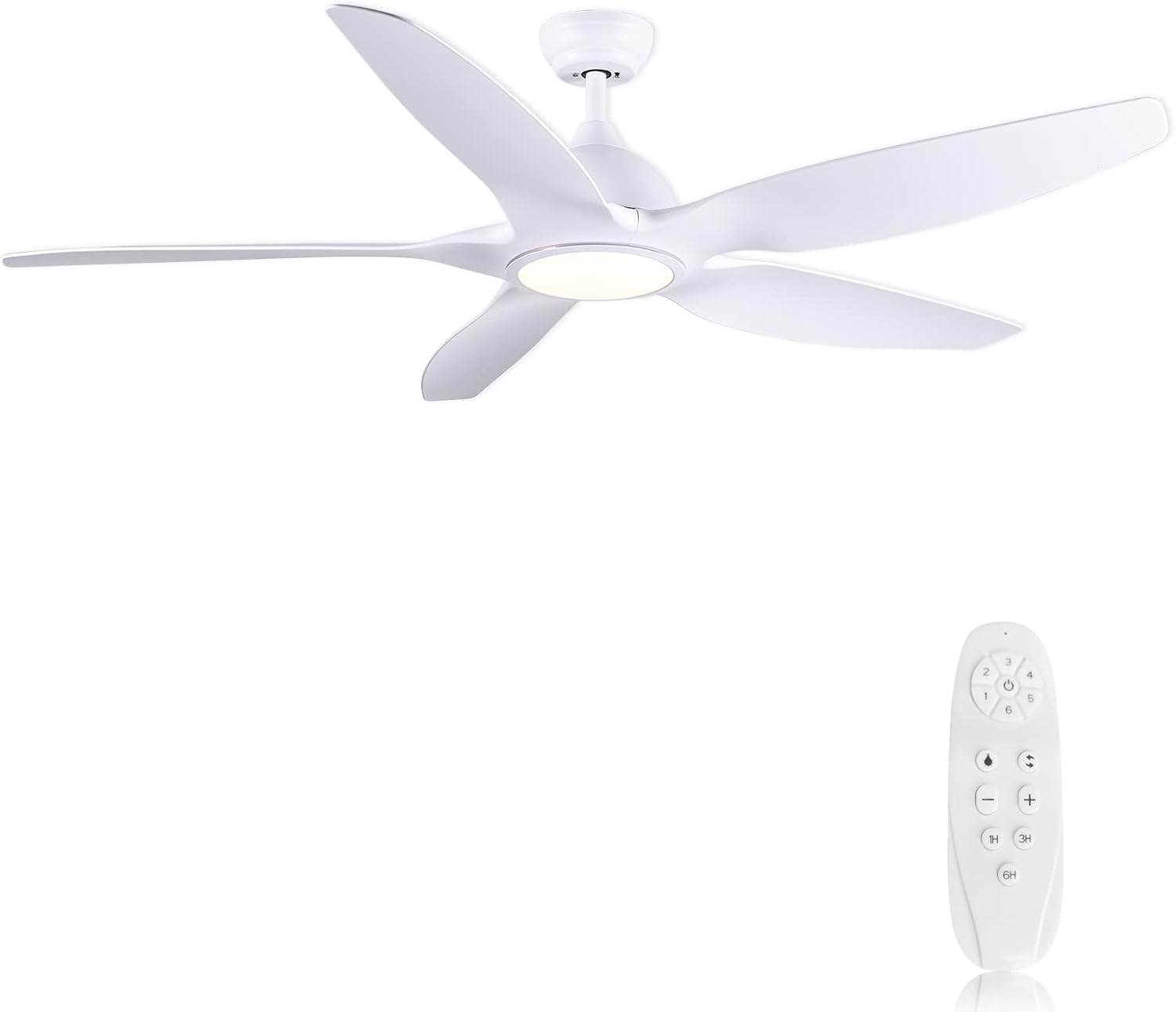 Newday 153CM Große Deckenventilator mit Beleuchtung und Fernbedienung Schwarz, Dimmbar LED, DC Motor Leise Reversibel, 6 Windgeschwindigkeit, 3 Timer für Schlafzimmer Wohnzimmer Terrasse