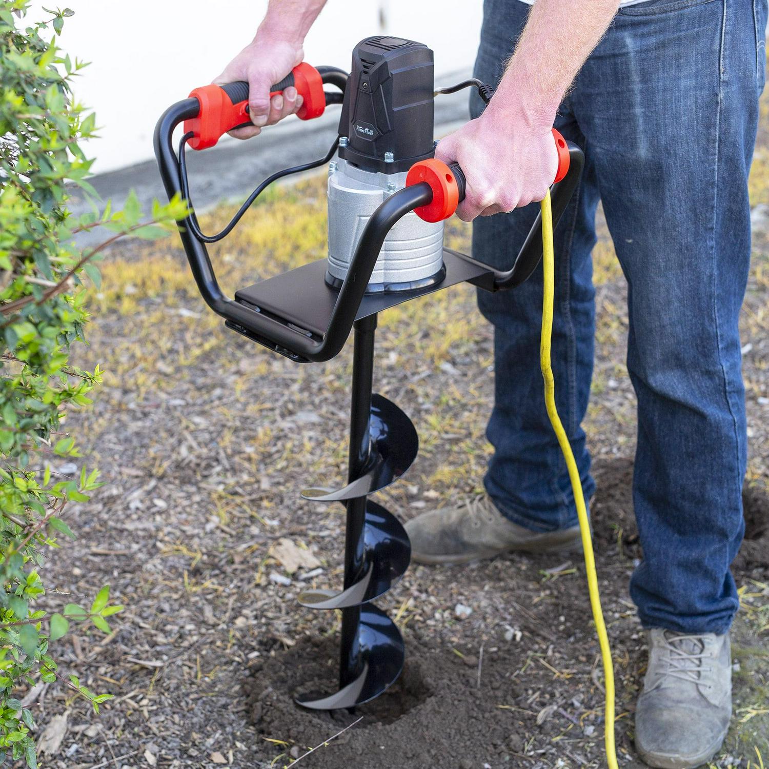 XtremepowerUS 1500W Electric Post Hole Digger with 6�测�� Auger Bit, Anti Vibration Handle & Safety Lock for Soil & Fence Posts