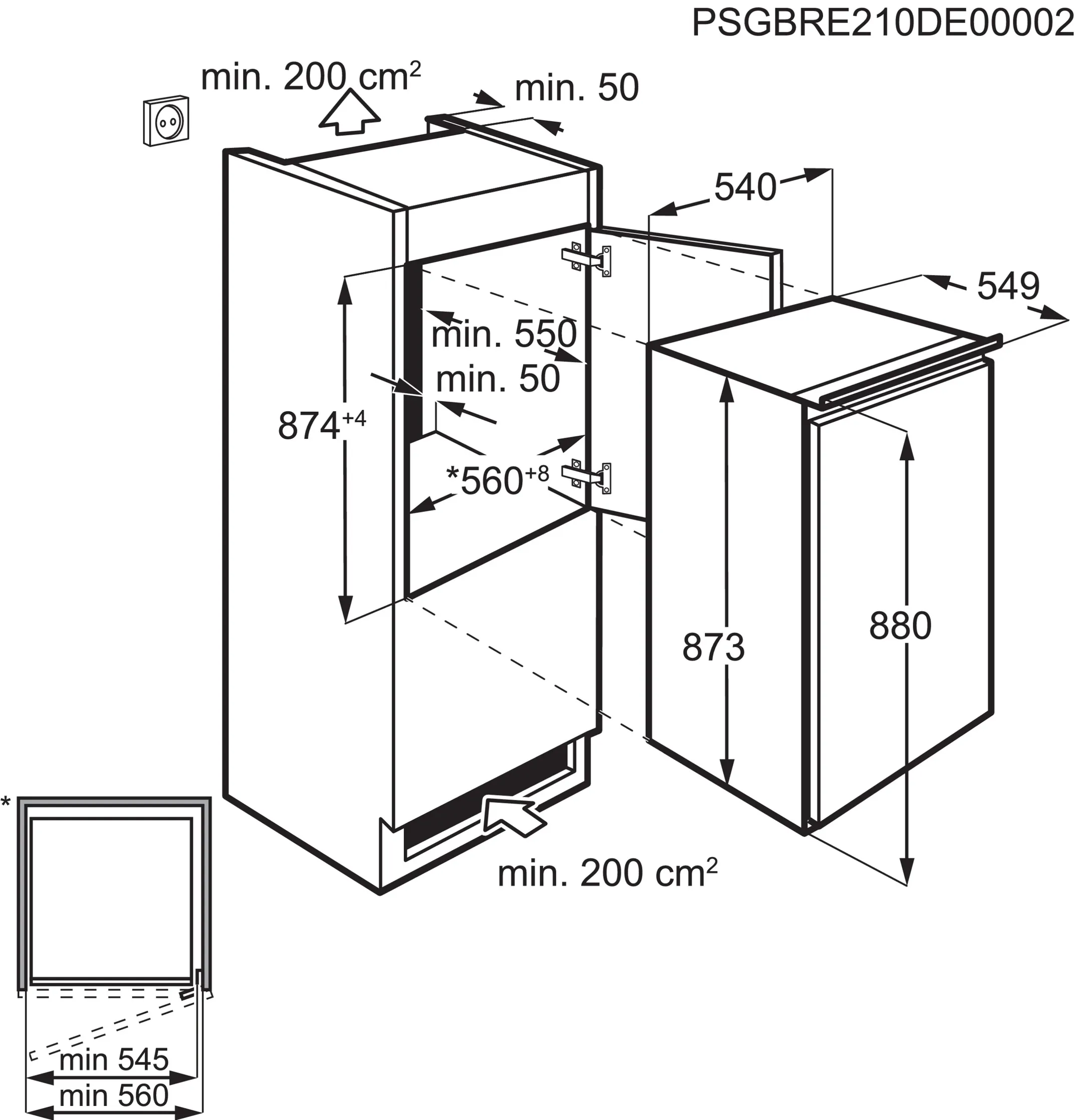 AEG Inbouw koelkast TSK5O882DS