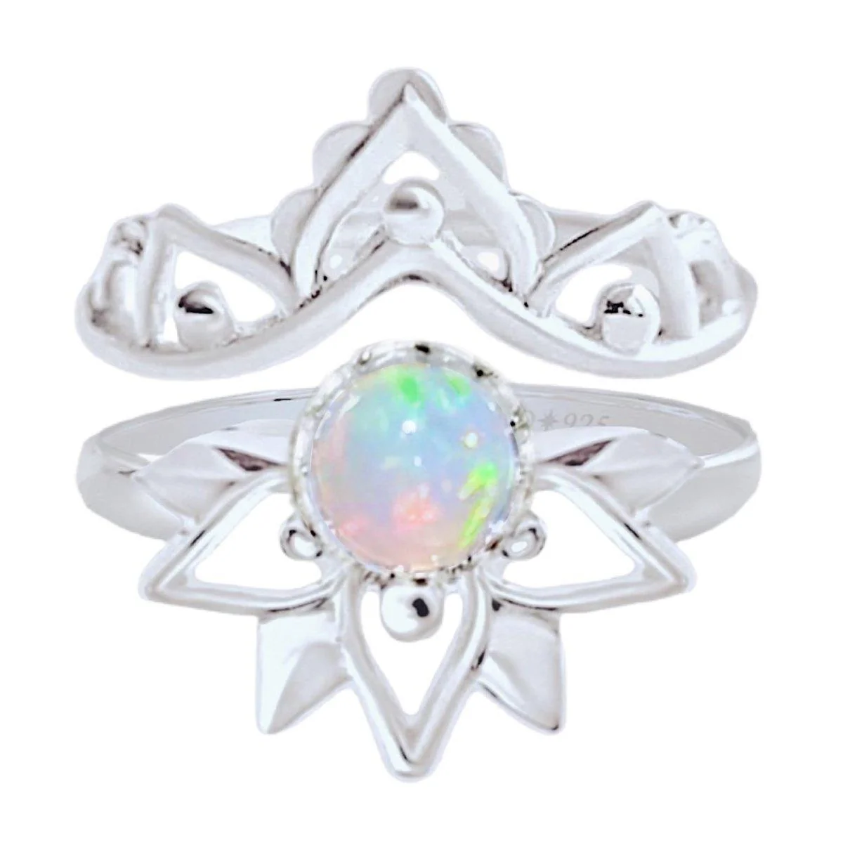 Laihas Inflorescence Boho Opal Ring Set