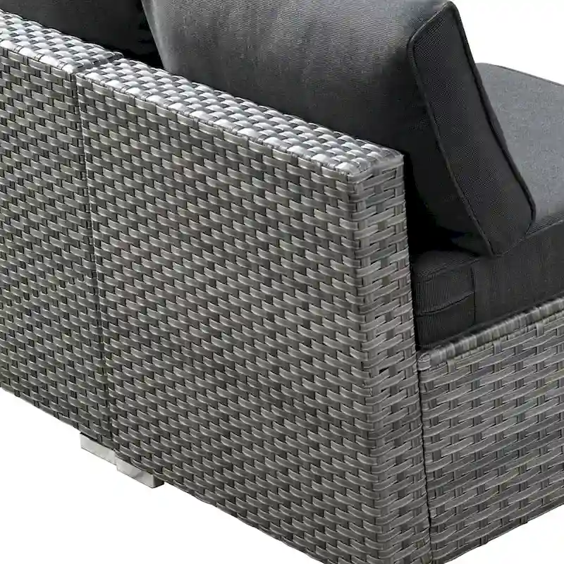 HOOOWOOO 8-piece Rattan Wicker Patio Furniture Set with Fire Pit