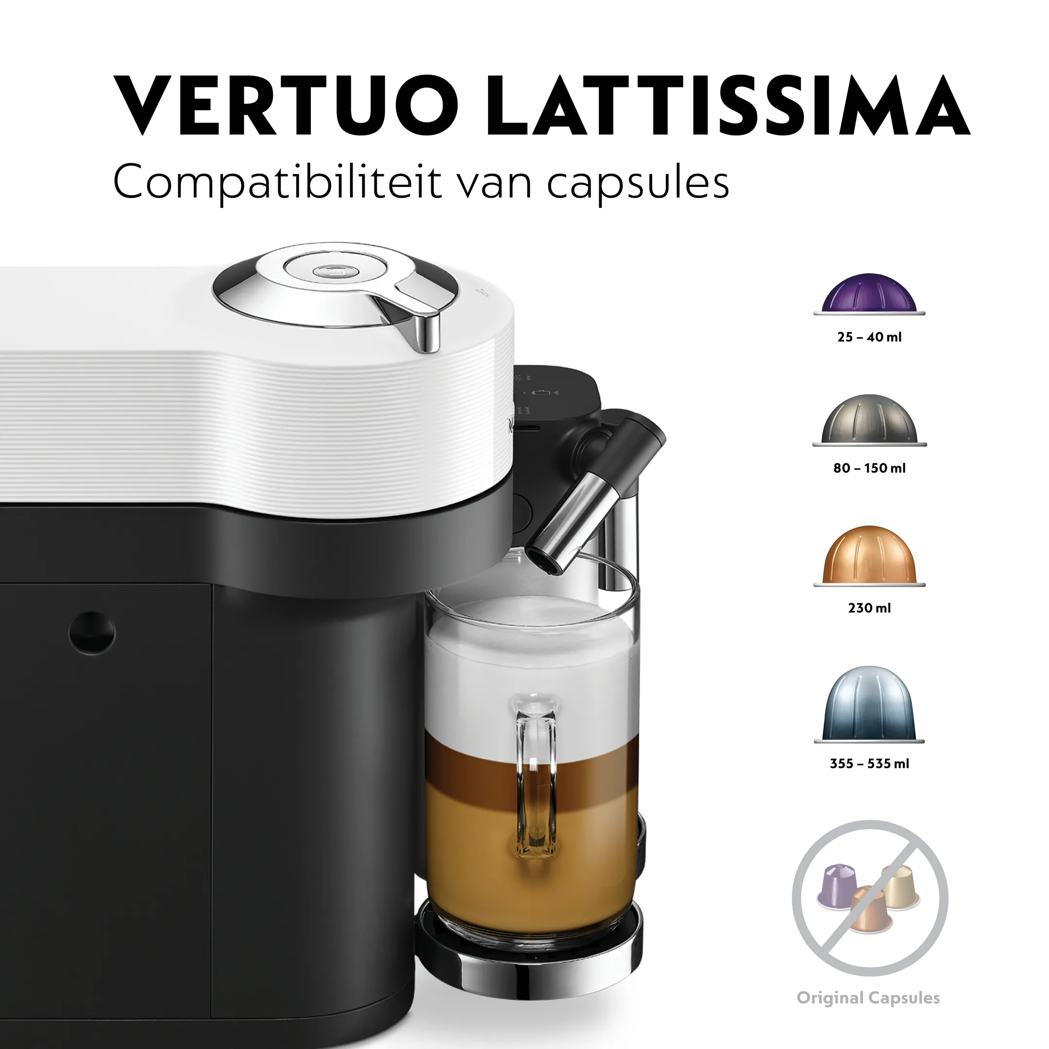 De'Longhi Nespresso Koffiemachine Vertuo Lattissima White