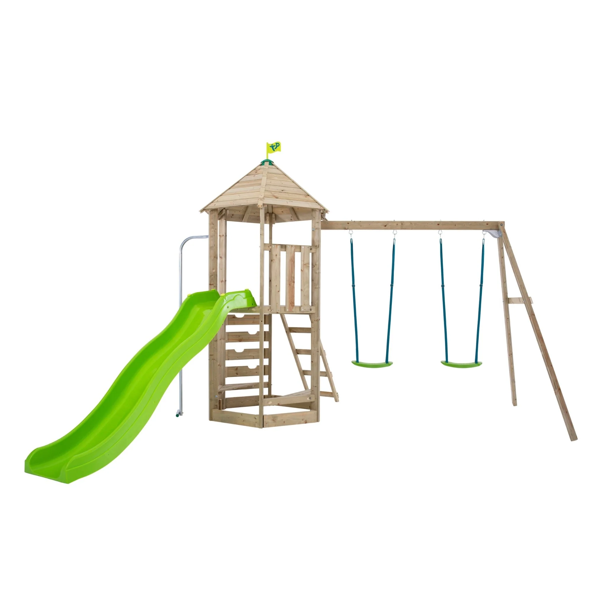TP Castlewood Beeston Houten Klimrek met Schommelset & Glijbaan �C FSC? gecertificeerd