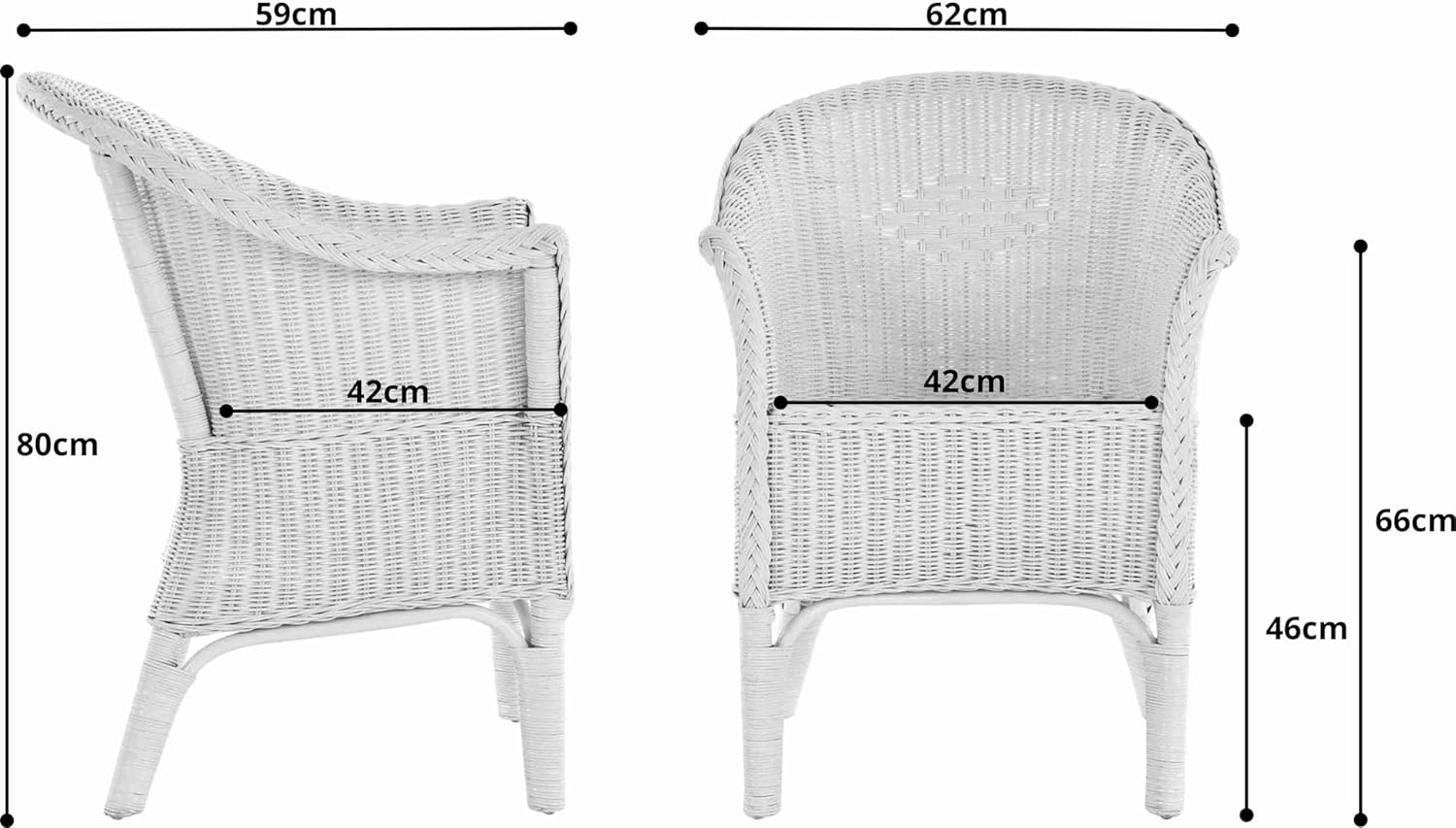 Rattan-Sessel Natur/Esszimmersessel Korb-Sessel/Rattanmöbel Rattansessel Rattanstuhl mit Armlehnen Lounge Flechtsessel (Natur)