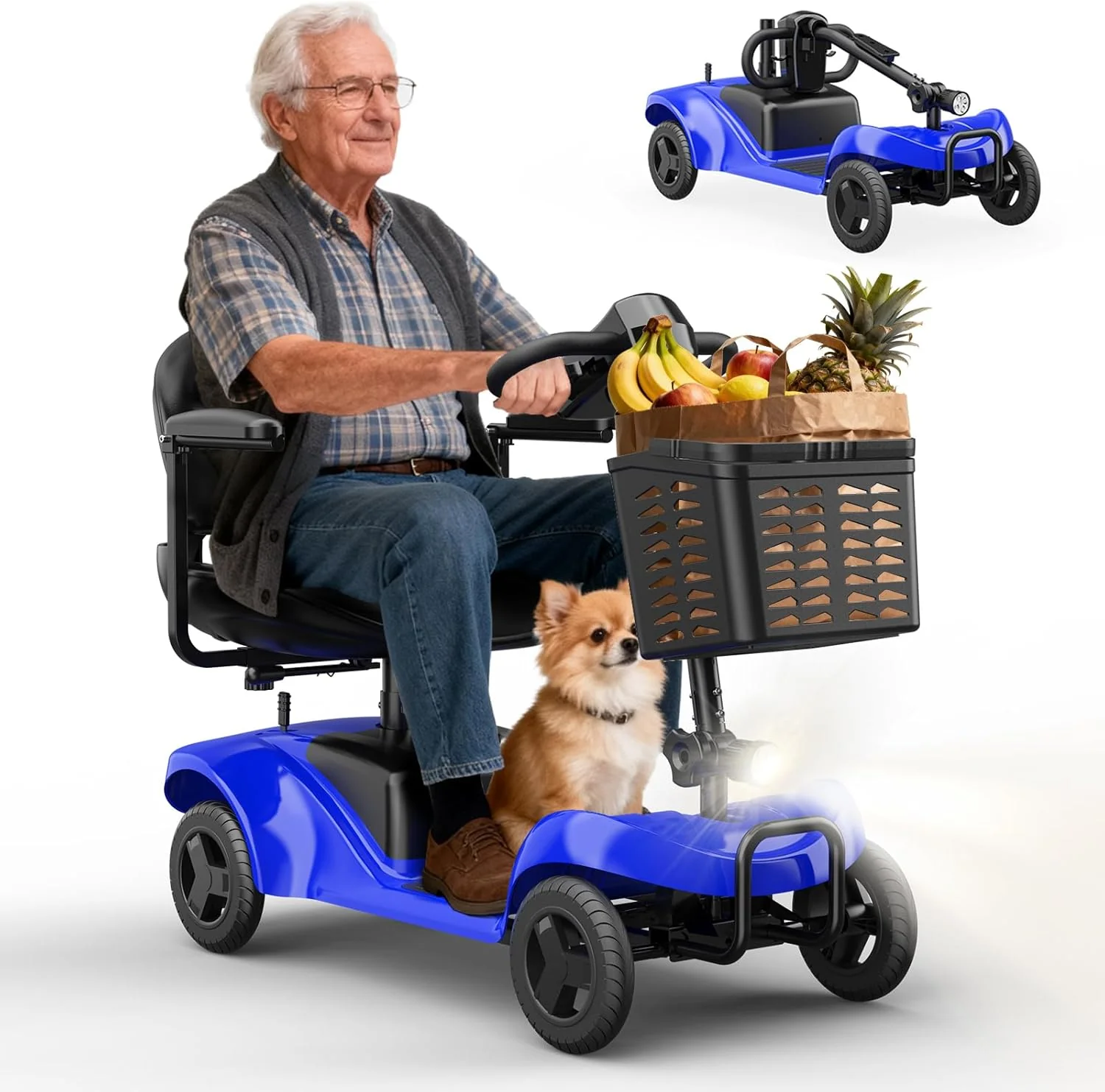 Mobility Scooter for Adults,4 Wheel Mobility Scooter,15 Miles Range,300LBS Capacity
