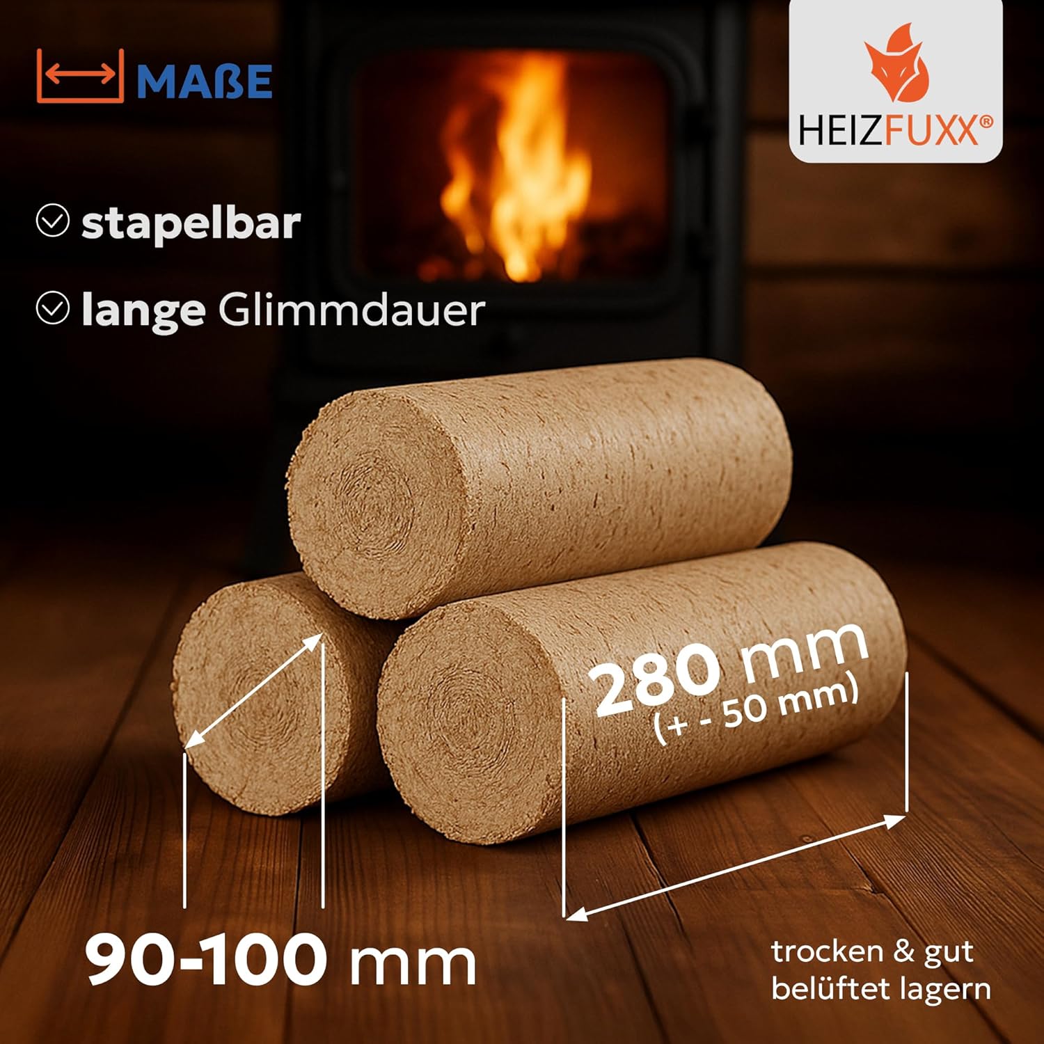 Holzbriketts Nestro XL Blue - Weichholzbriketts Palette 960 kg (96x10 kg) - Premium Briketts für Kamin, Heizkessel & Ofen - Hoher Heizwert, geringer Aschegehalt & maximale Energieausbeute