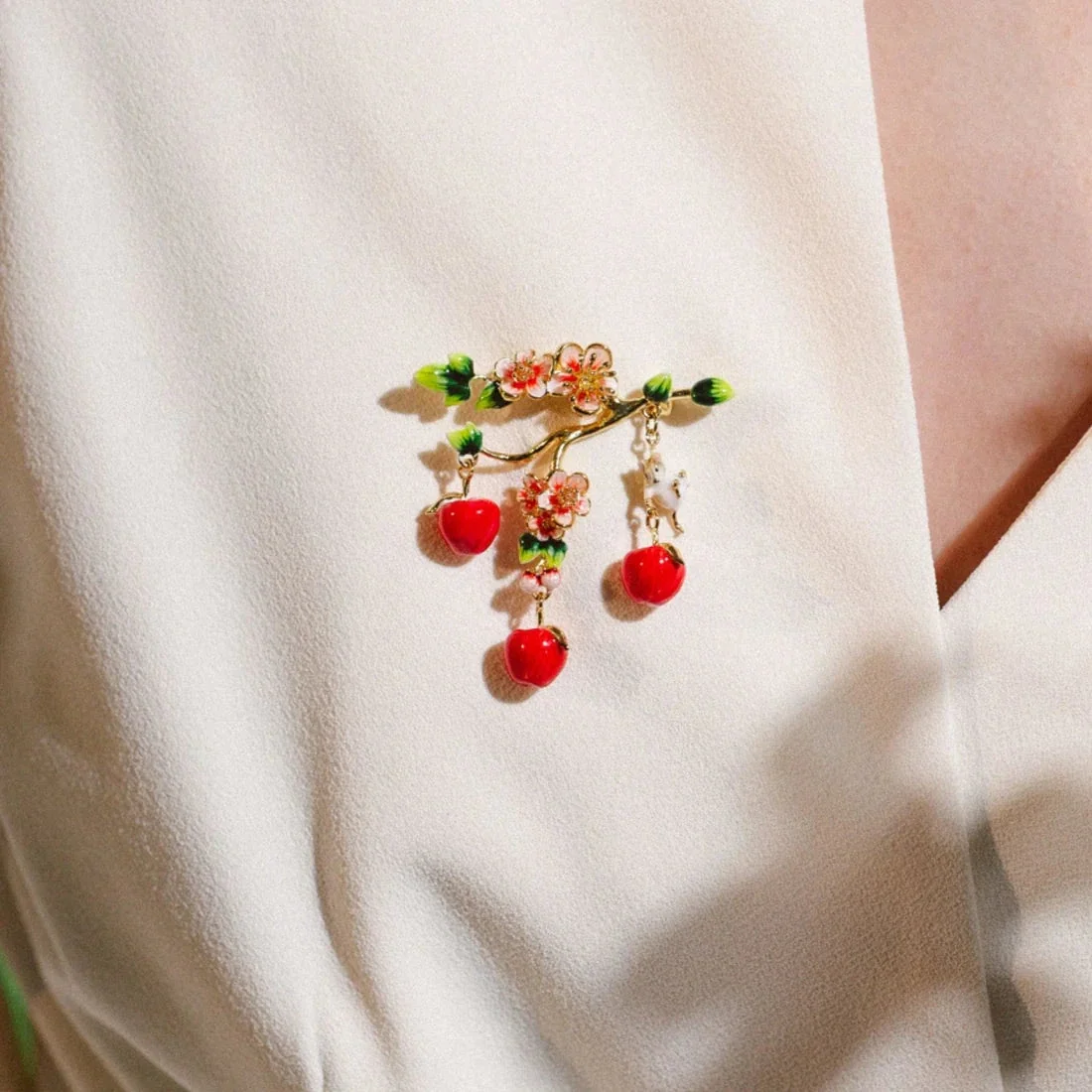 Apple & Mouse Blossom Brooch