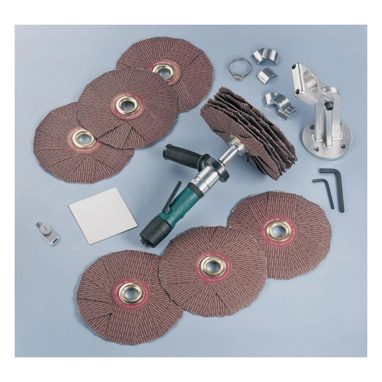 Dynabrade Dyninger 52062  ~  Dyninger Finishing Tool Deluxe Versatility Kit .4 Hp Straight-Line 200-950 Rpm Rear Exhaust 5/8 Inch Or 1 Inch Diameter Arbor