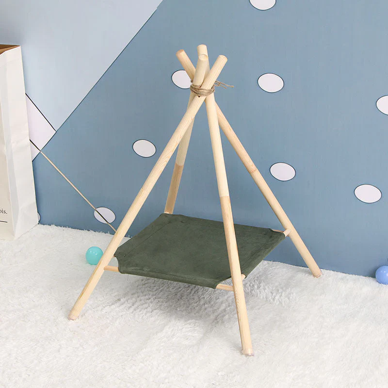 ZenNap – Elegante tenda in legno per gatti e cani di piccola taglia