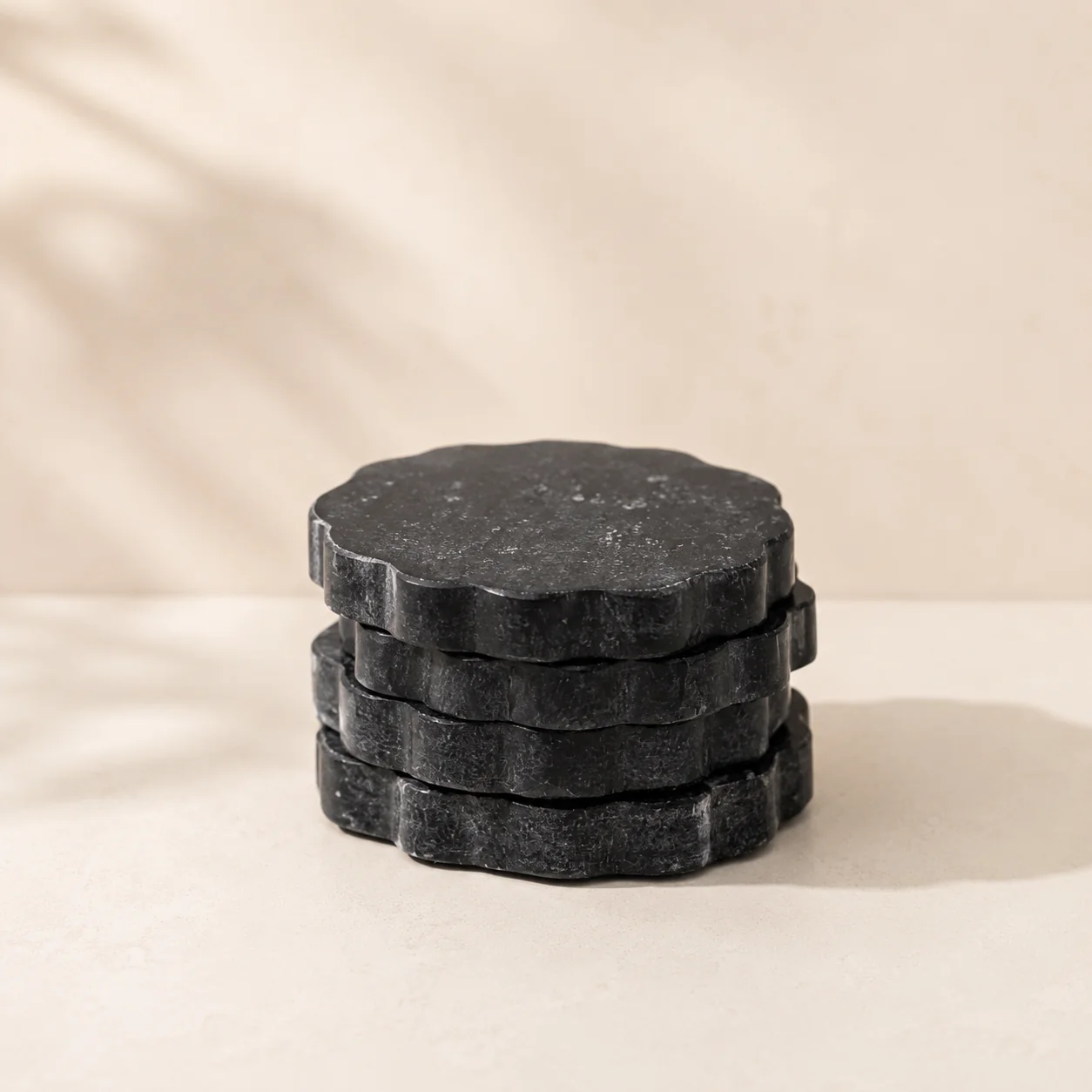 Black Marble Scalloped Coasters