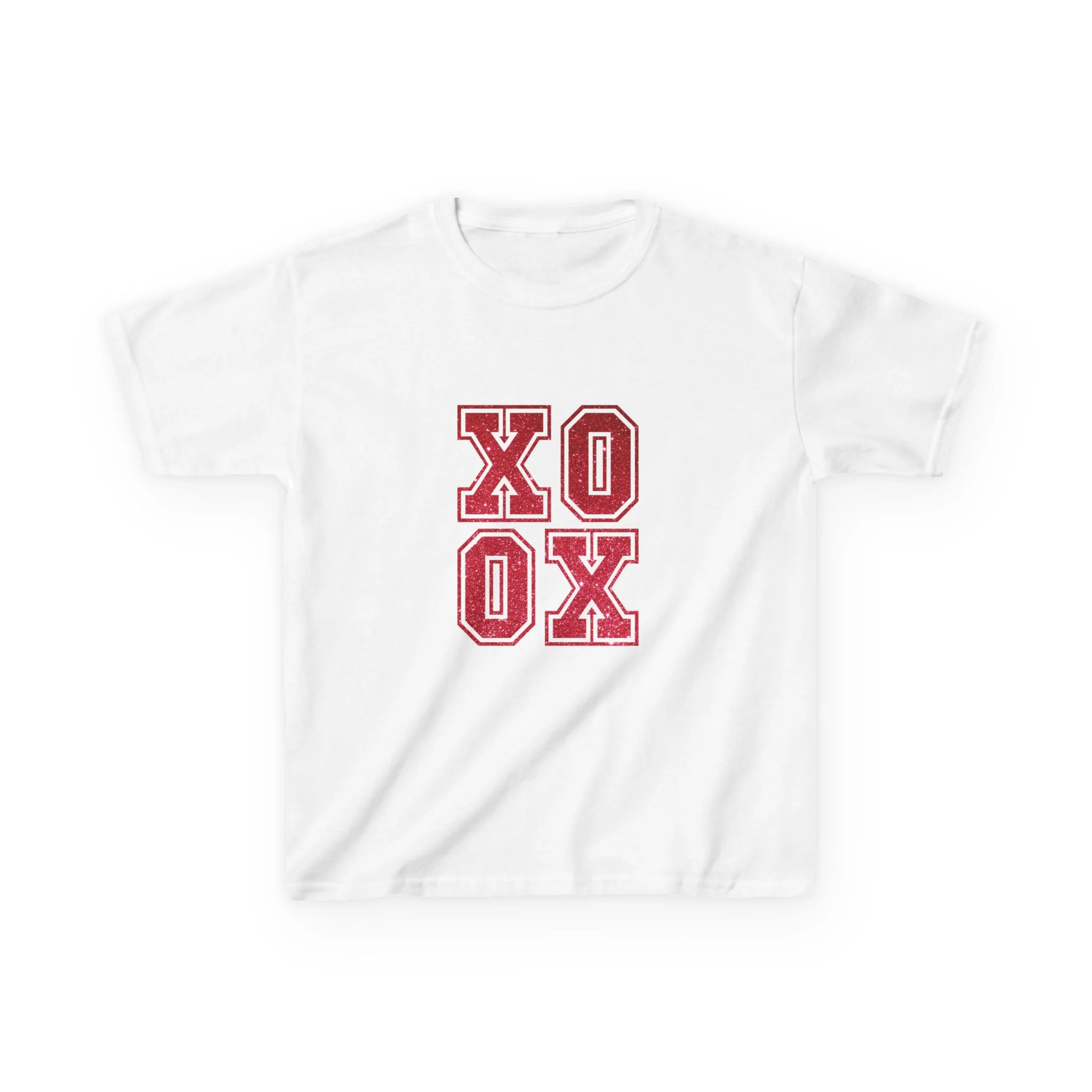 Red Varsity XOXO Kids Tee | Love Letter Graphic