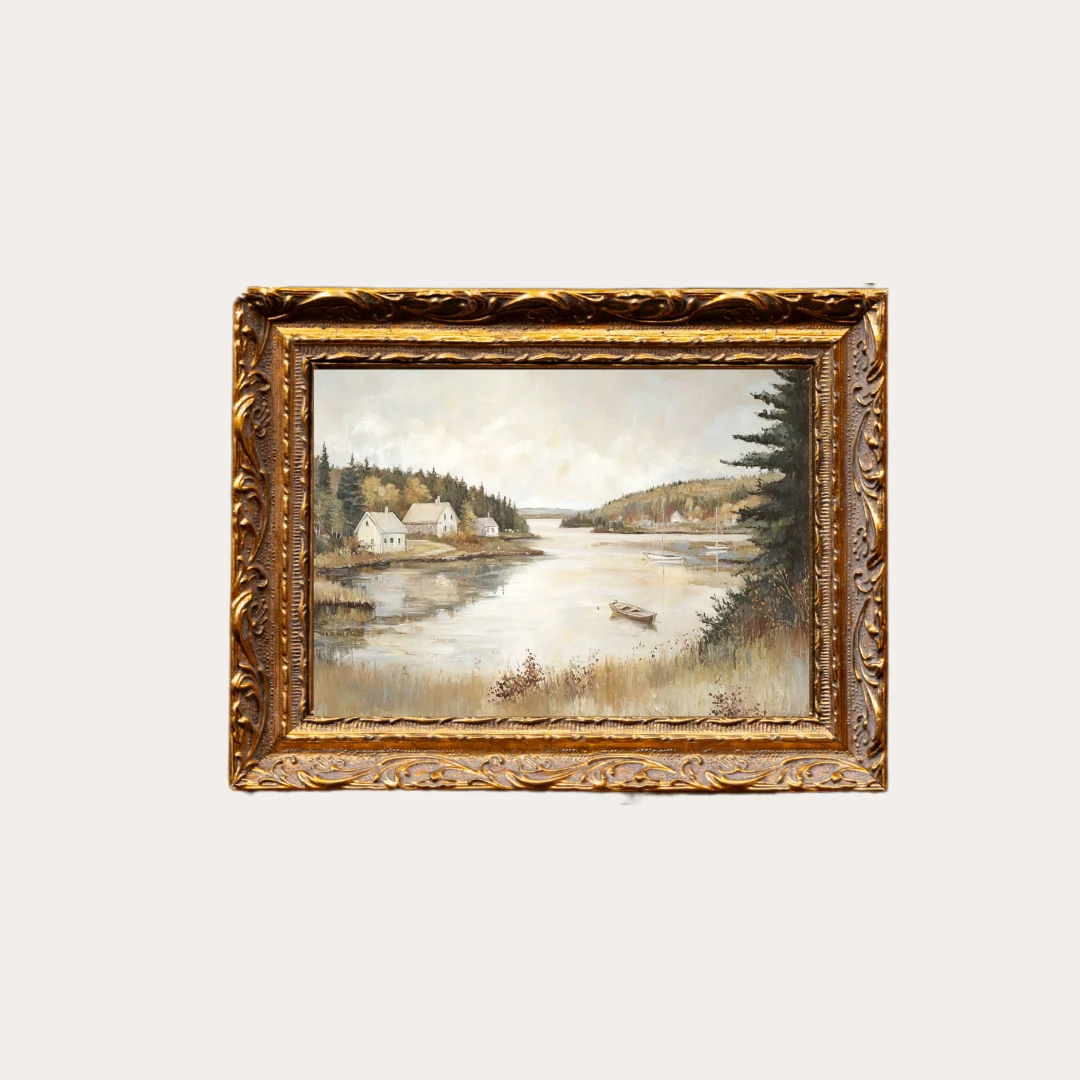 Lakeside Property | French Brass Inspired Gold Mould Framed Art