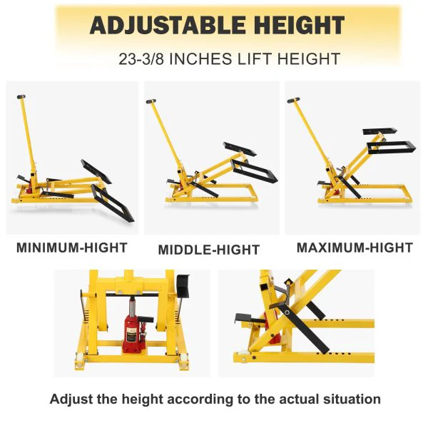 Lawn Mower Lift with Hydraulic Jack, 26 Inches Lawn Mower Lift, Welded Solid Steel Construction, Weight Capacity 500 LBS, for Riding Lawn Mowers Tractors, ATVs Maintenance