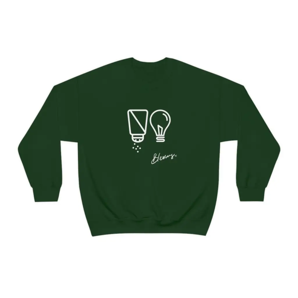 Salt and Light Christian Crewneck Sweatshirt | Gift to show Faith | Gift for Her for Him | Essential for Church and Worship