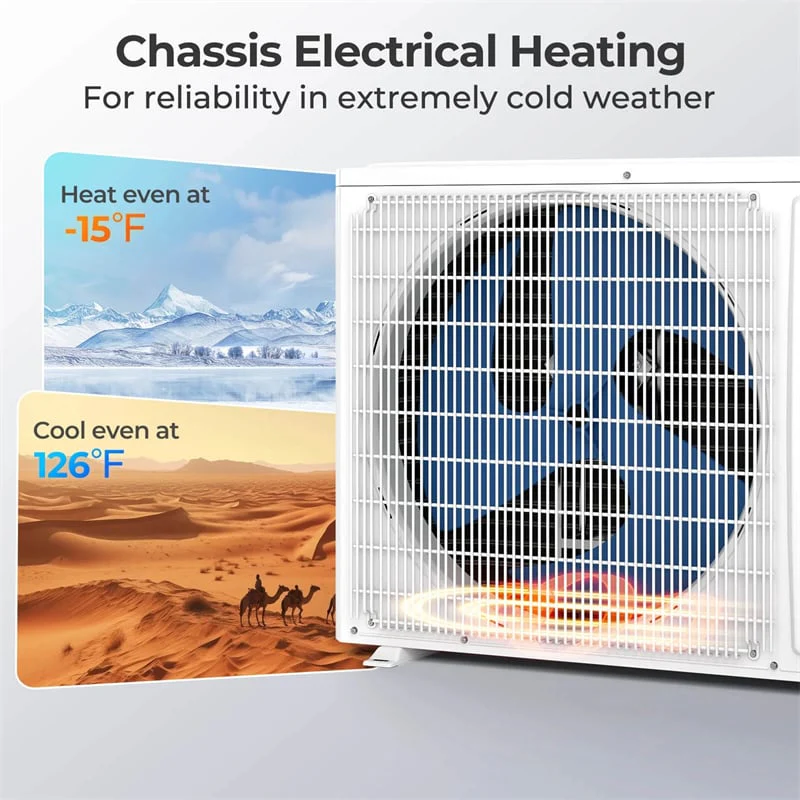 Energy Star Certified 12000 BTU 24 SEER2 Mini Split Air Conditioner with Heat Pump, WiFi Enabled Ductless Inverter AC Unit Cools 750 Sq.Ft