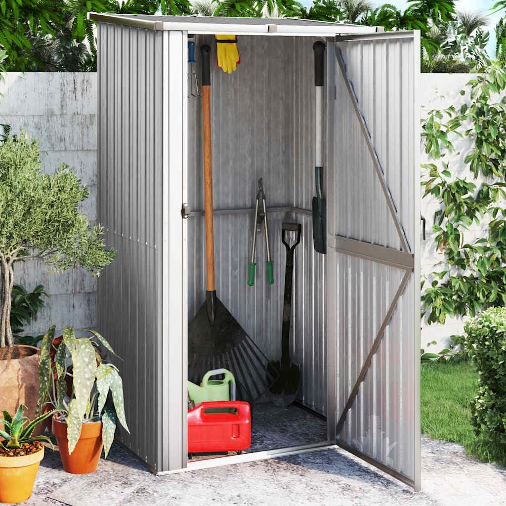 Capanno da Giardino Grigio 118,5x97x209,5 cm in Acciaio Zincato,Casa e Giardino,Prato e Giardino,Vita all'aperto,Strutture da Esterno,Casette da Giardino,27.12kg-150900