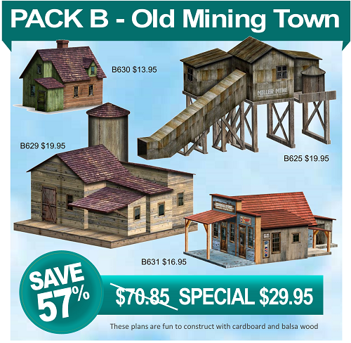 Mining Town Scale Railroad Models Pack B