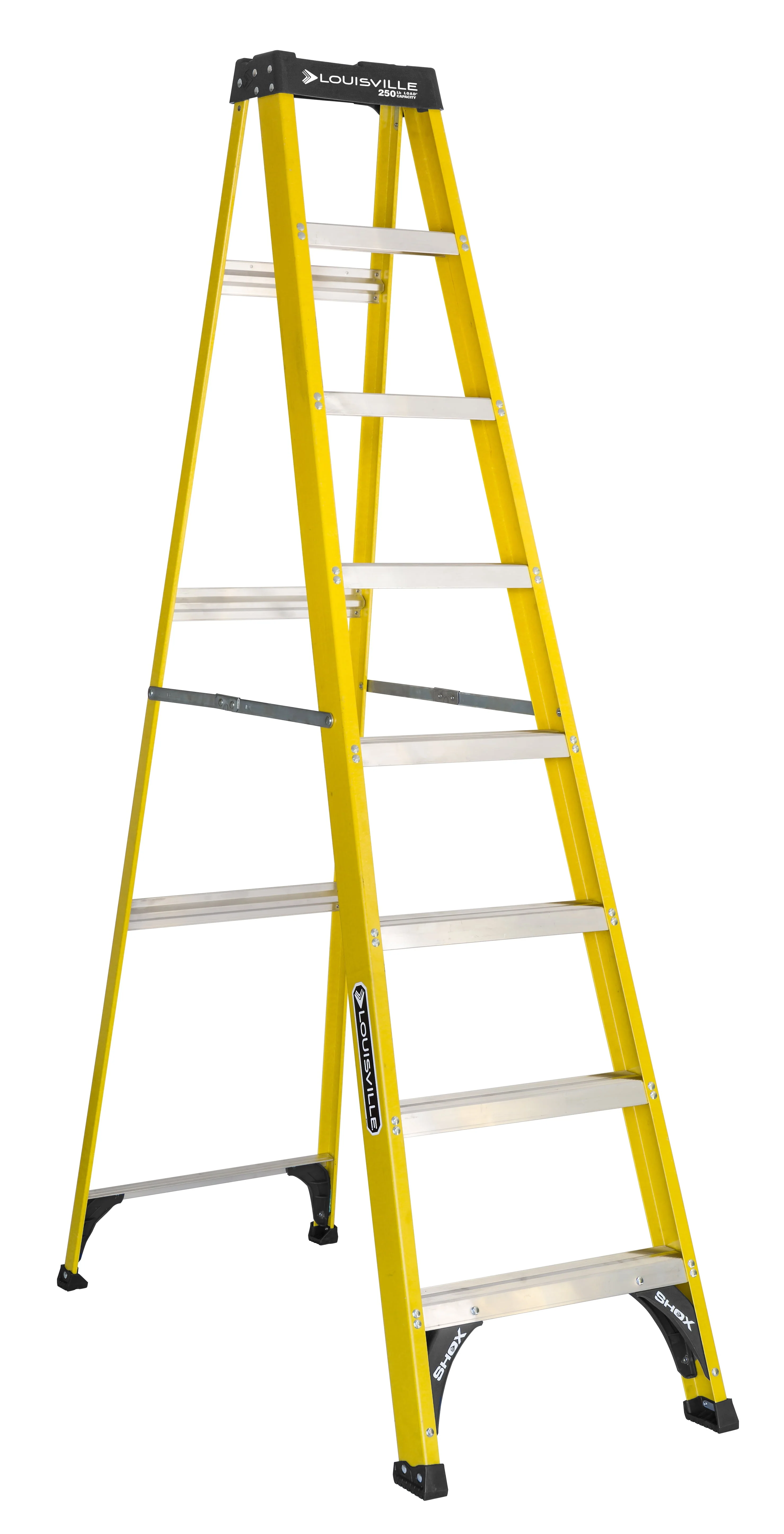 Louisville Ladder 8 lábas üvegszálas fellépő létra, 3,6 m munkamagasság, 113 kg terhelhetőség, W-3118-08