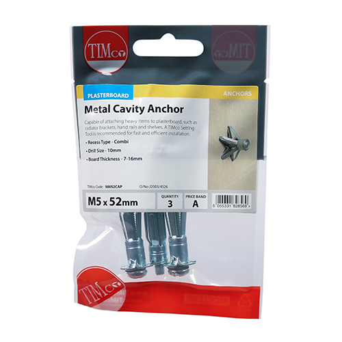 Timco Metal Cavity Anchors – M5