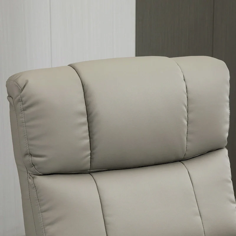 HOMCOM Recliner Chair with Ottoman, Electric Faux Leather Recliner