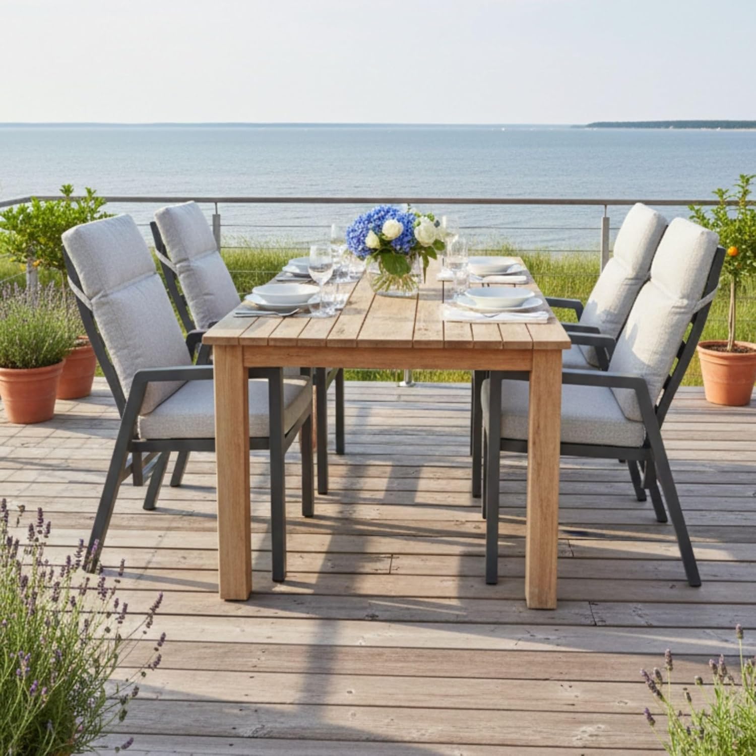 osoltus Gartensessel Alu Anthrazit wetterfest Palma II All Weather Olefin | stufenlos verstellbare Rückenlehne Dank Gasdruckdämpfer (beige)