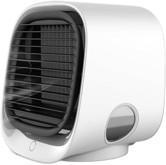 Generisch Tragbarer Luftkühler, Verdunstungskühlventilator, energiesparender, leiser Tischkühler für Zuhause, Büro, Schlafzimmer, Camping und Outdoor-Aktivitäten (Weiß, 2 Stück)