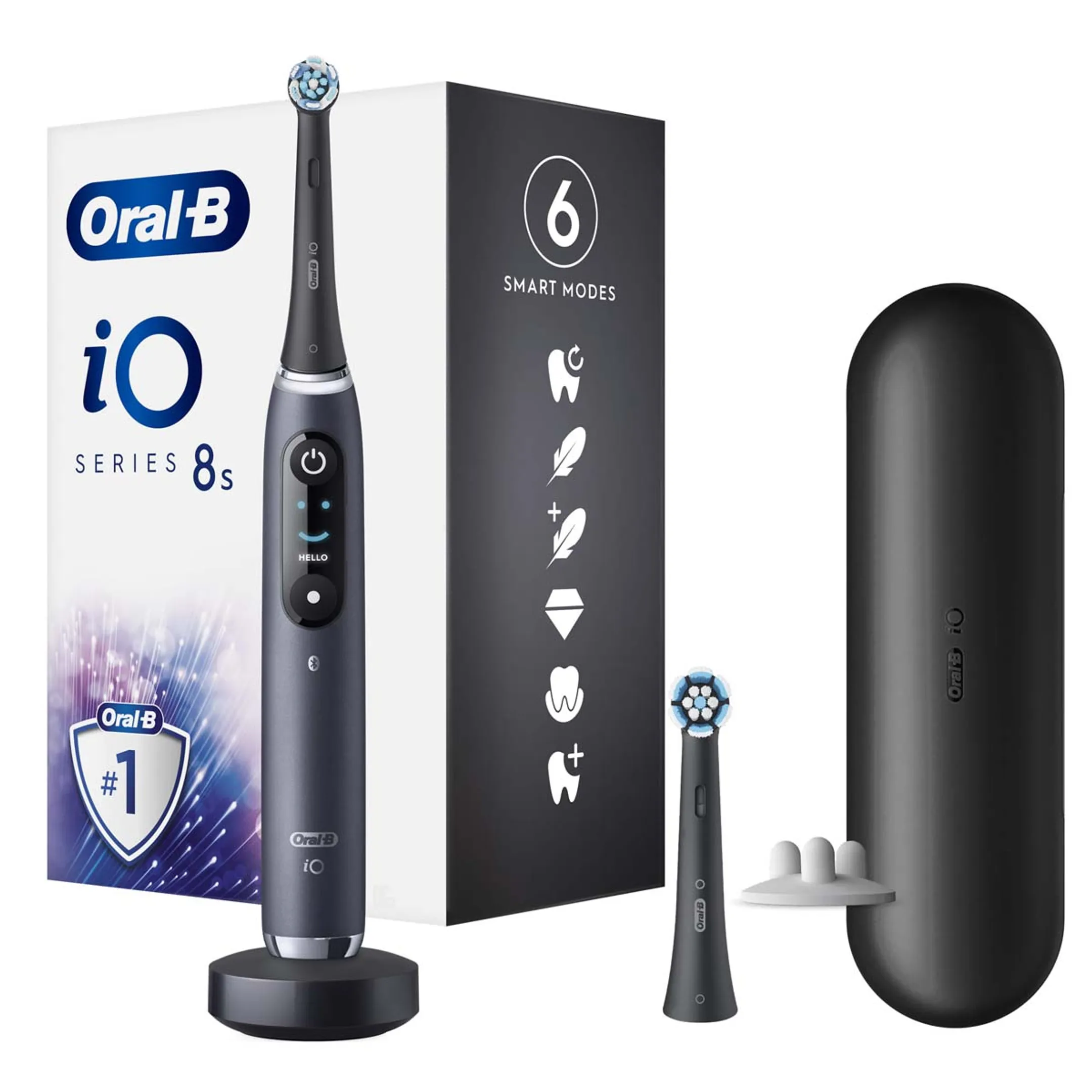 Oral-B Elektrische tandenborstel IO8S BLACK ONYX (+1 REFILL)
