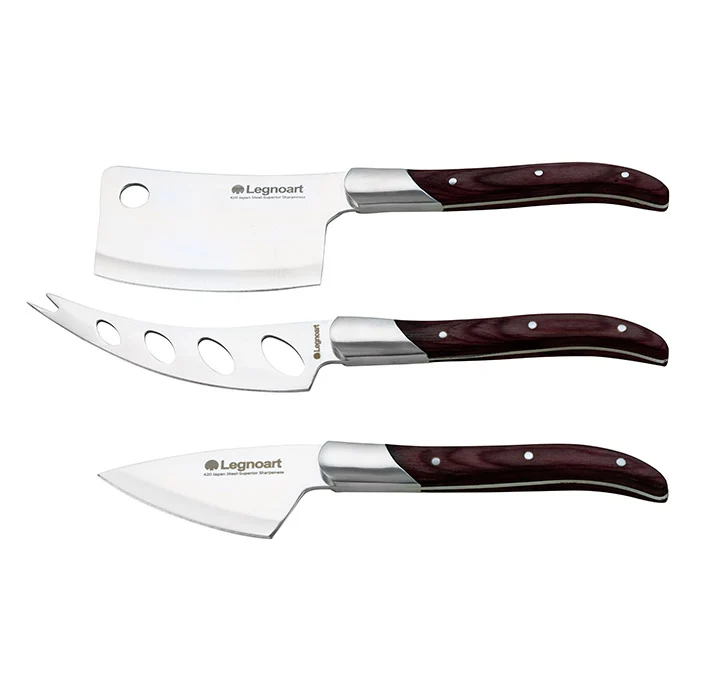 Reggio Cheese Knife Set , Dark Wood