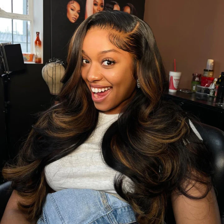 BOGO SALE | #1B30 Copper Blond Highlight Glueless Pre-Cut 13X4 HD Lace Frontal Wig Ready & Go Body Wave Or Straight Wigs