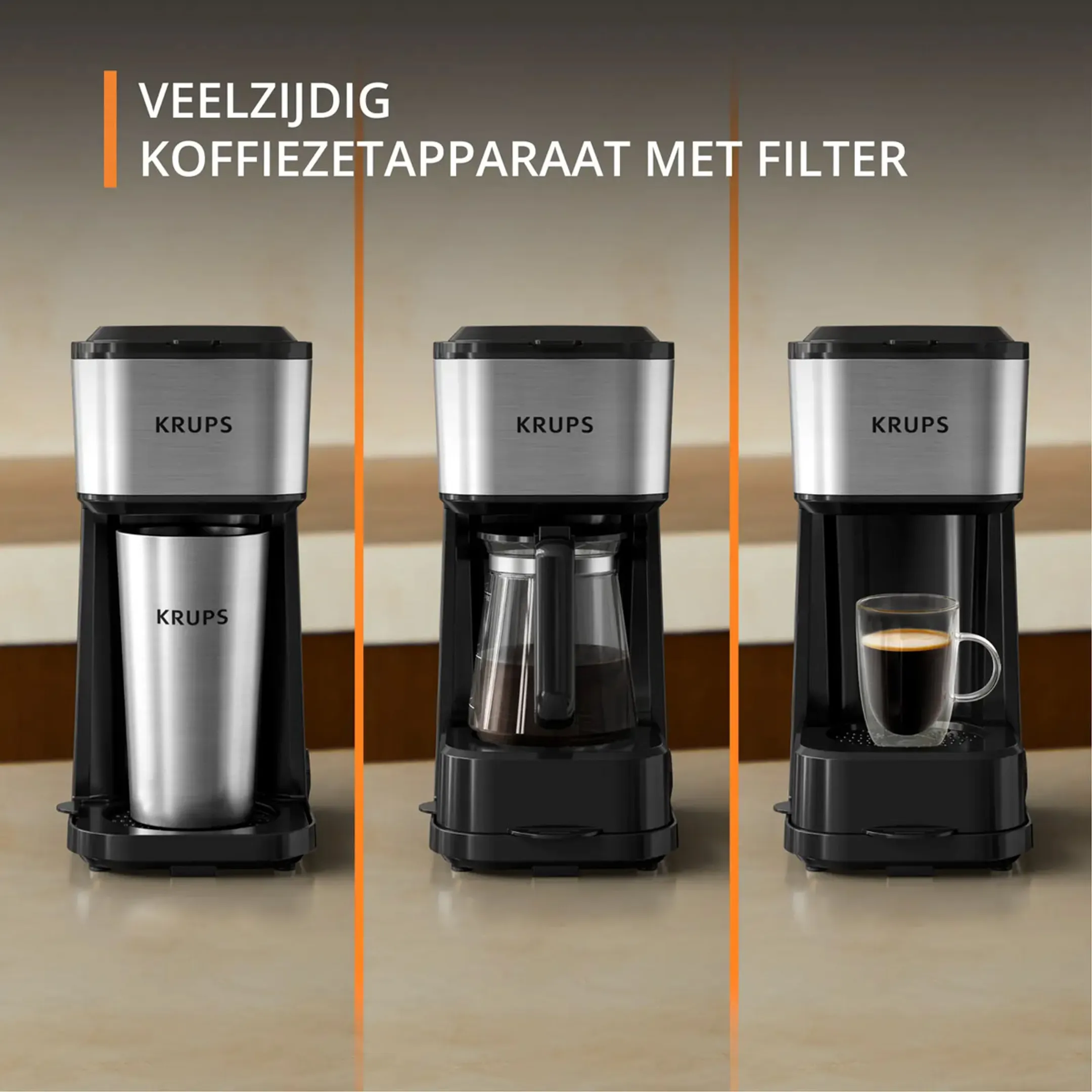 Krups Koffiezetapparaat Simply Brew 3-in-1 KM207D