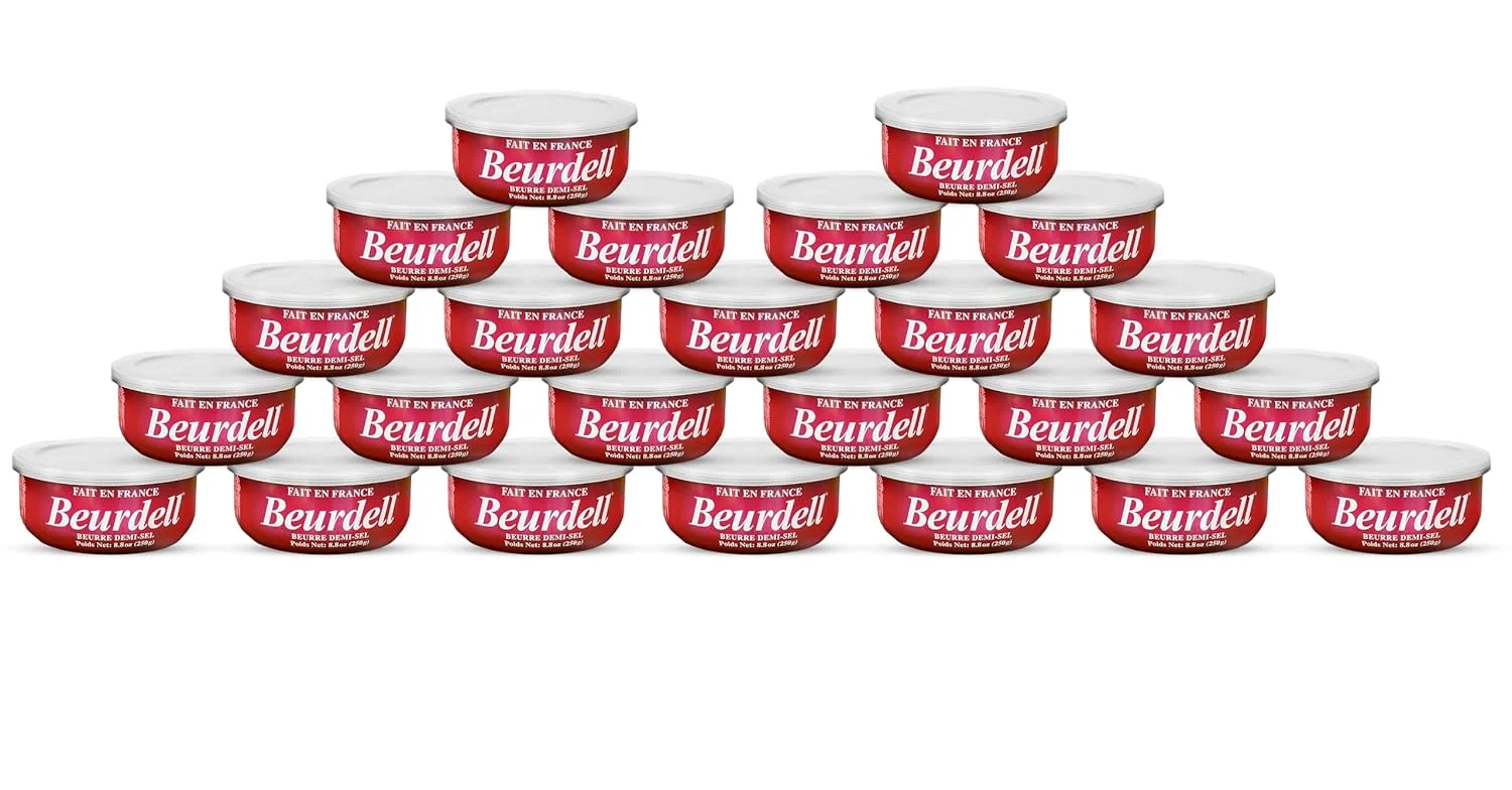 Beurdell Canned French Butter - 100% Natural Salted Pasteurized Real Butter Long Shelf Life Emergency Survival Food