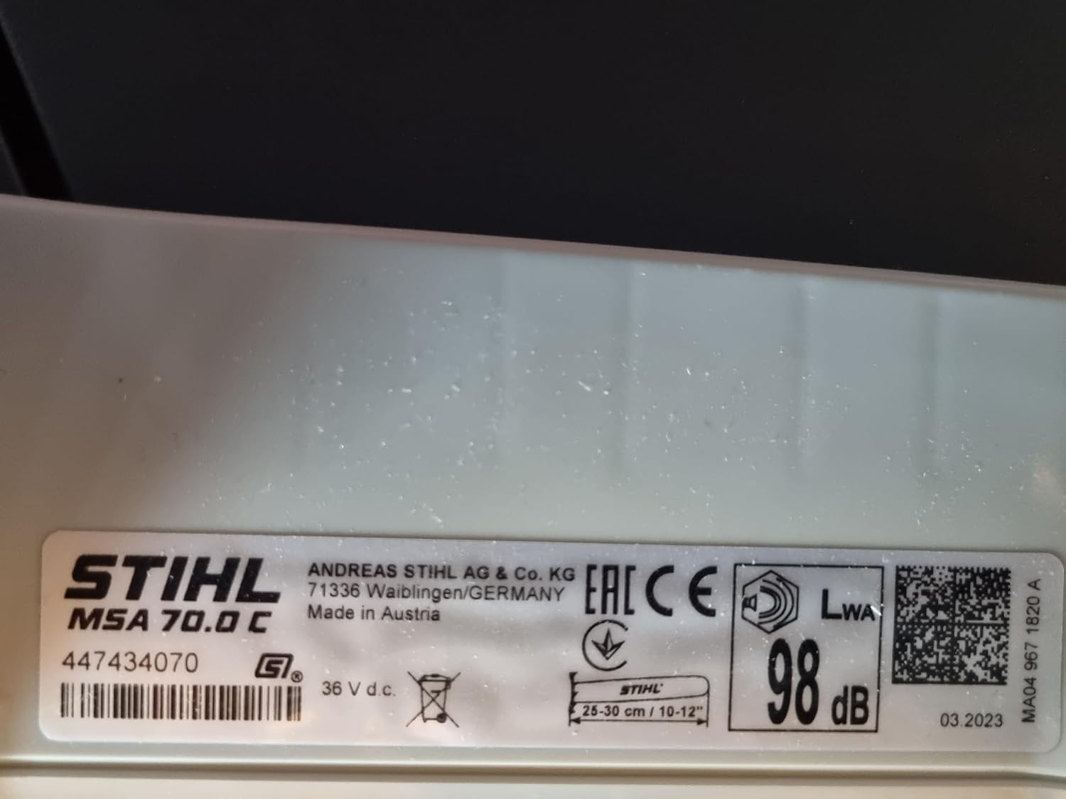 Stihl - Motosega a batteria MSA 70 C-B, con batteria AK30 e caricatore AL101