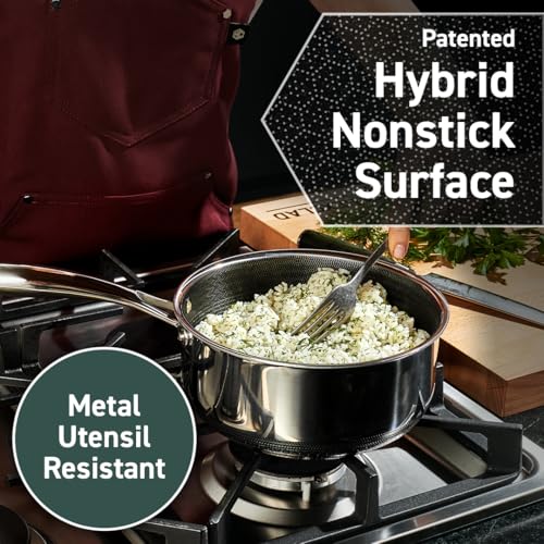 HexClad Pentola ibrida antiaderente da 10 litri con coperchio in vetro temperato, lavabile in lavastoviglie, adatta a induzione, compatibile con tutti i piani cottura : Amazon.it: Casa e cucina