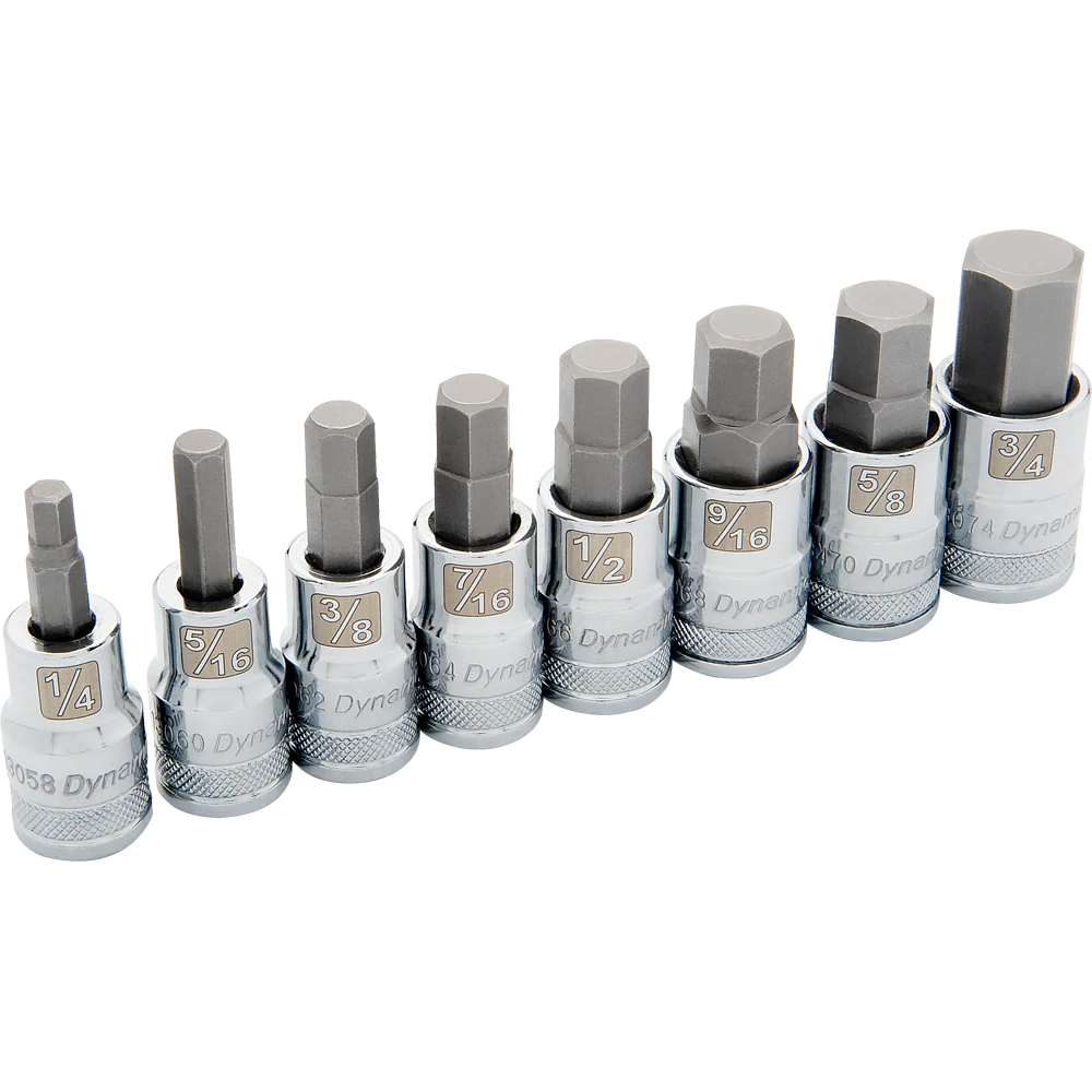 Dynamic D018018  ~  1/2 Inch Drive 8 Pc Standard Sae Hex S