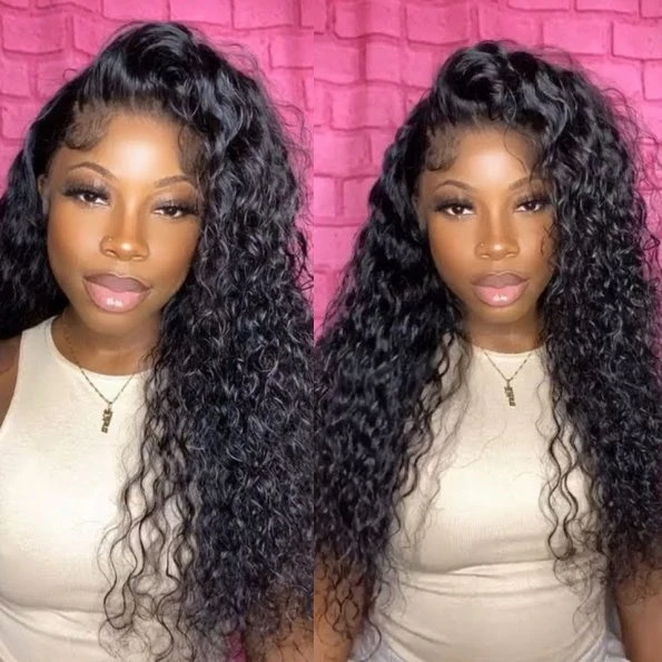 BOGO SALE|12 To 22 Inch Water Wave Human Hair 8X5 13x4 360 Lace Frontal Wig 180% Density