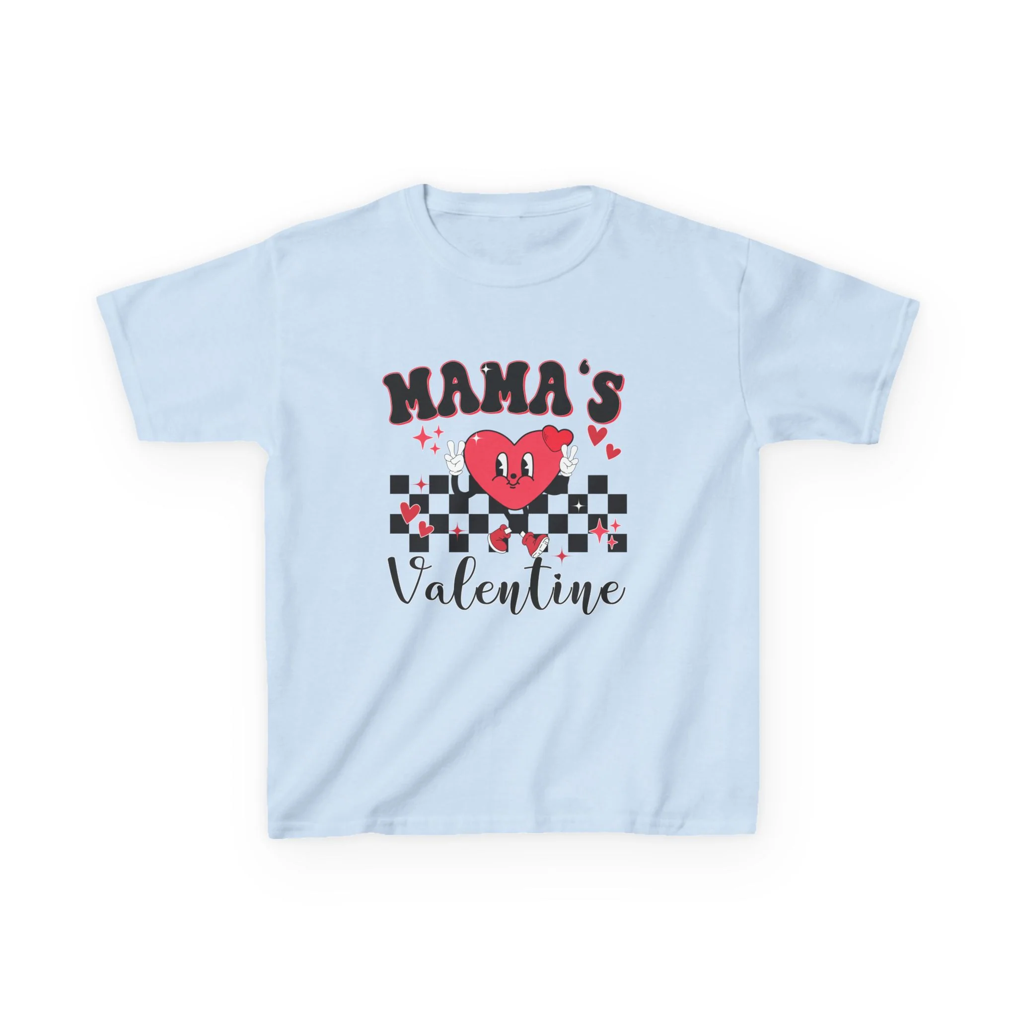 Mama's Valentine Kids Tee | Heart Checkerboard Valentine Shirt